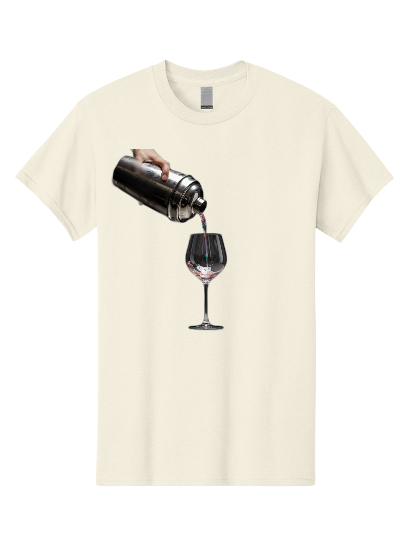 Cocktail-Shaker-Pouring Men'S Graphic Tee, 100% Cotton, Comfortable Casual Summer Wear, Machine Washable, Cocktail Being Poured, Drink In Glass, Metal Cocktail Shaker, Pouring Drink, Alcohol Beverage, Mixology, Cocktail Recipe, Stylish Drink Bac875