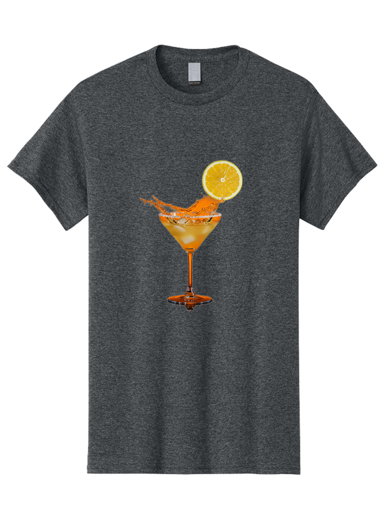 Cocktail-Splash Men'S Graphic Tee, 100% Cotton, Comfortable Casual Summer Wear, Machine Washable, Martini Glass, Orange Cocktail, Splash Effect, Citrus Twist, Refreshing Drink, Elegant Glassware, Stylish Beverage, Orange Slice Garnish, Bac876