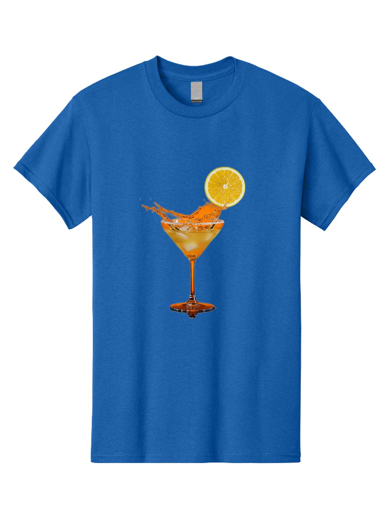 Cocktail-Splash Men'S Graphic Tee, 100% Cotton, Comfortable Casual Summer Wear, Machine Washable, Martini Glass, Orange Cocktail, Splash Effect, Citrus Twist, Refreshing Drink, Elegant Glassware, Stylish Beverage, Orange Slice Garnish, Bac876