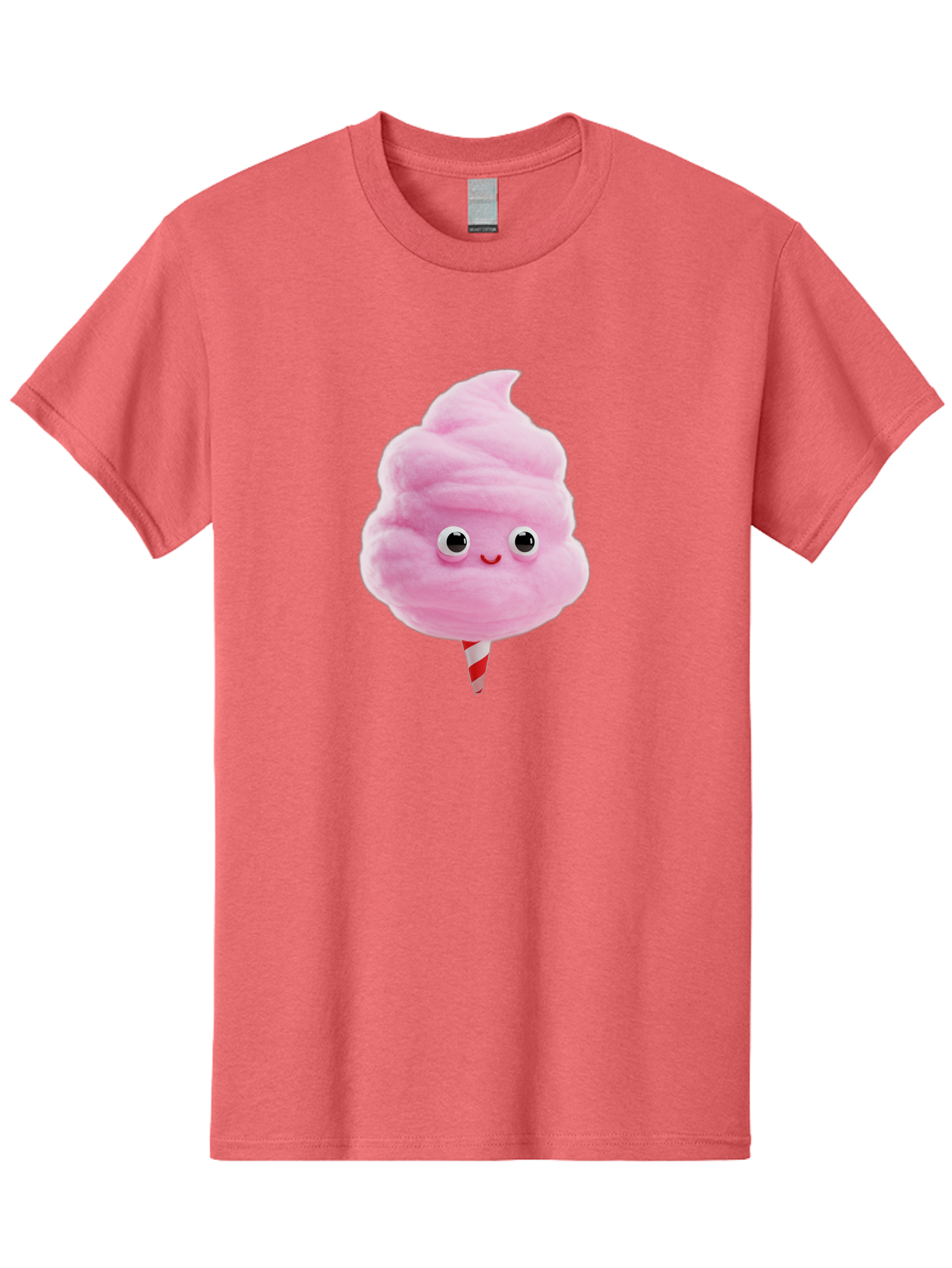 Cotton-Candy-1 Men'S Graphic Tee, 100% Cotton, Comfortable Casual Summer Wear, Machine Washable, Pink Cotton Candy, Fluffy Treat, Cartoon Character, Sweet Delight, Playful Design, Cute Face, Fairground Snack, Fun Food, Children'S Party Favor, Bac902