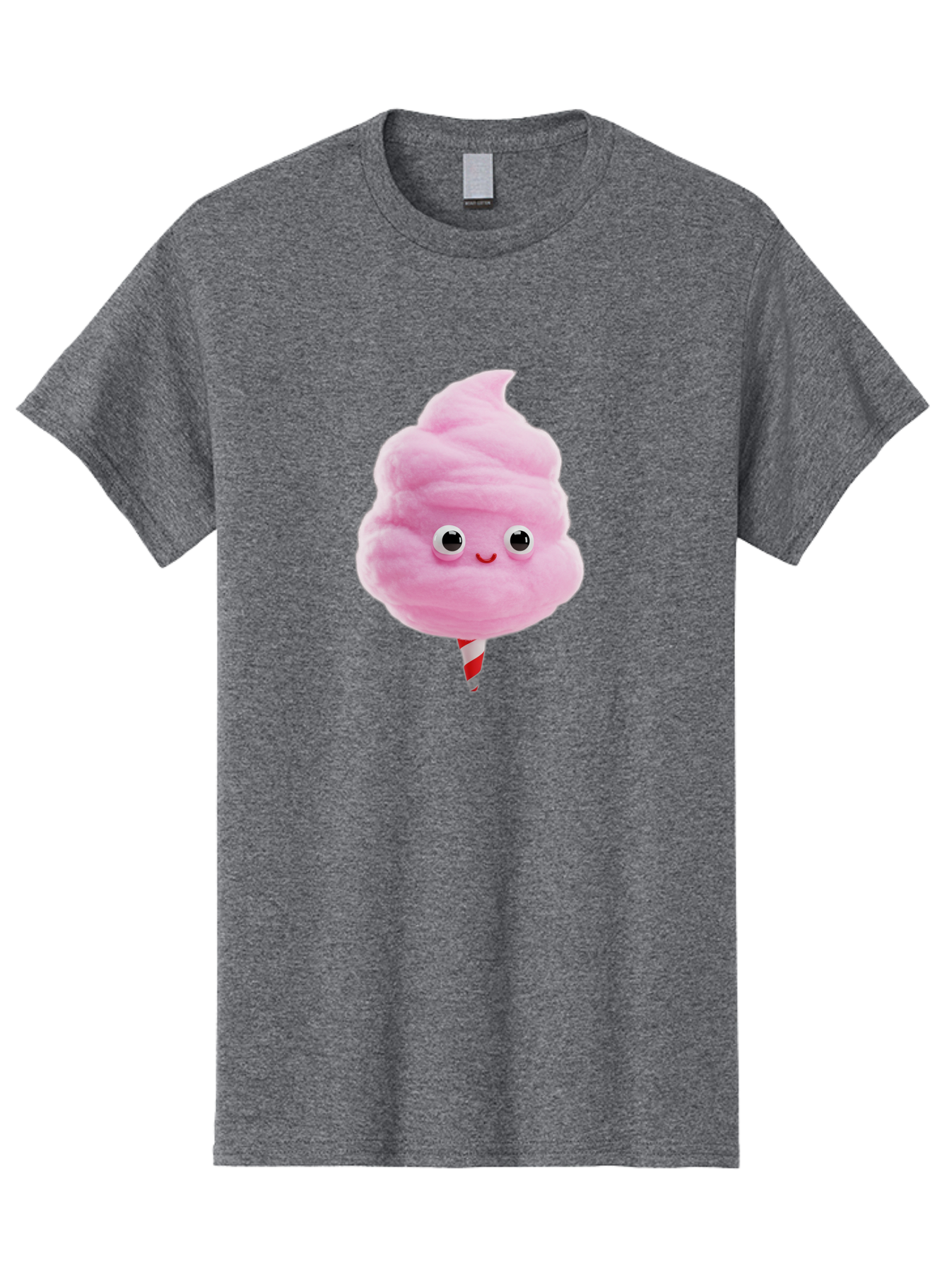 Cotton-Candy-1 Men'S Graphic Tee, 100% Cotton, Comfortable Casual Summer Wear, Machine Washable, Pink Cotton Candy, Fluffy Treat, Cartoon Character, Sweet Delight, Playful Design, Cute Face, Fairground Snack, Fun Food, Children'S Party Favor, Bac902