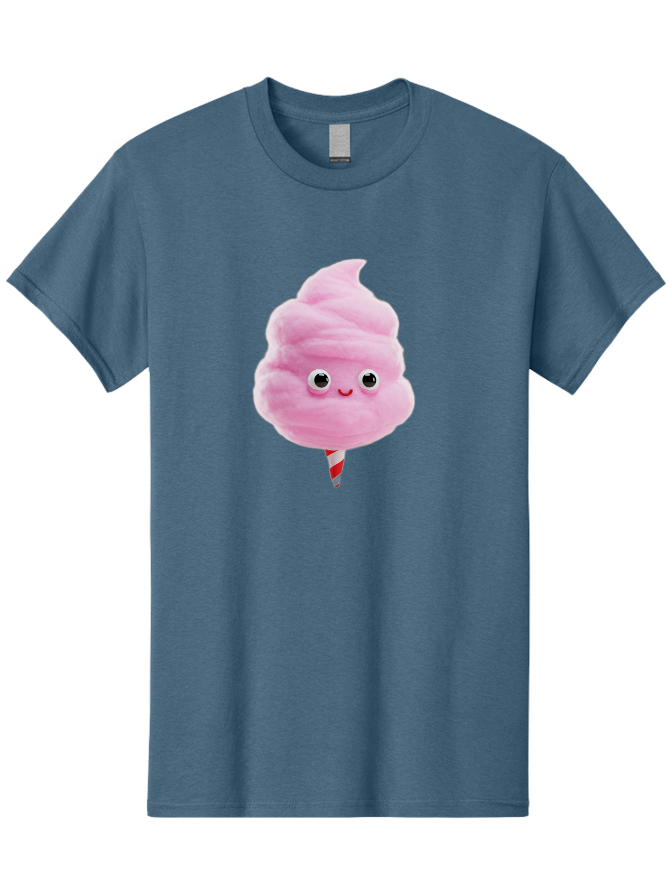 Cotton-Candy-1 Men'S Graphic Tee, 100% Cotton, Comfortable Casual Summer Wear, Machine Washable, Pink Cotton Candy, Fluffy Treat, Cartoon Character, Sweet Delight, Playful Design, Cute Face, Fairground Snack, Fun Food, Children'S Party Favor, Bac902