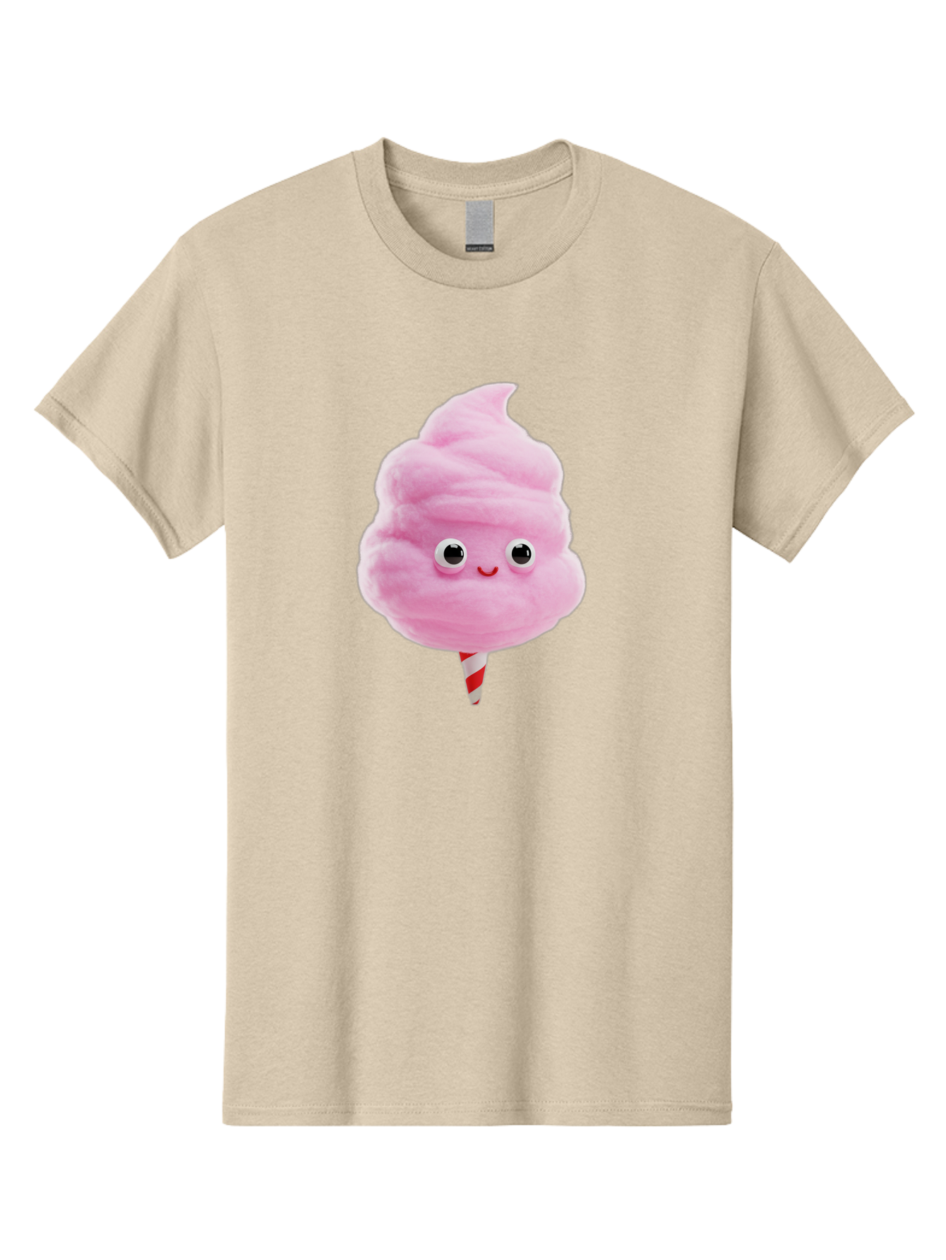 Cotton-Candy-1 Men'S Graphic Tee, 100% Cotton, Comfortable Casual Summer Wear, Machine Washable, Pink Cotton Candy, Fluffy Treat, Cartoon Character, Sweet Delight, Playful Design, Cute Face, Fairground Snack, Fun Food, Children'S Party Favor, Bac902