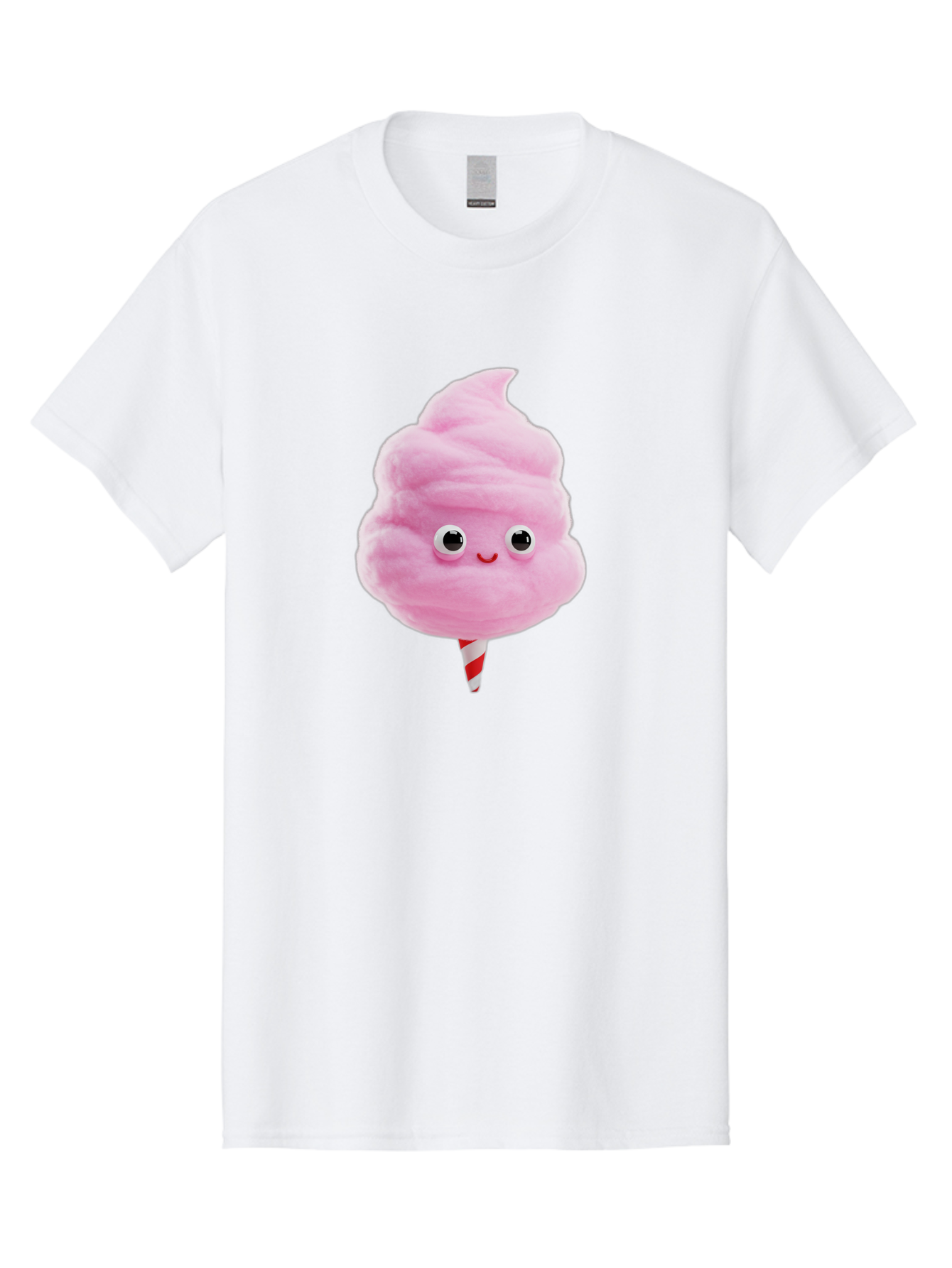 Cotton-Candy-1 Men'S Graphic Tee, 100% Cotton, Comfortable Casual Summer Wear, Machine Washable, Pink Cotton Candy, Fluffy Treat, Cartoon Character, Sweet Delight, Playful Design, Cute Face, Fairground Snack, Fun Food, Children'S Party Favor, Bac902