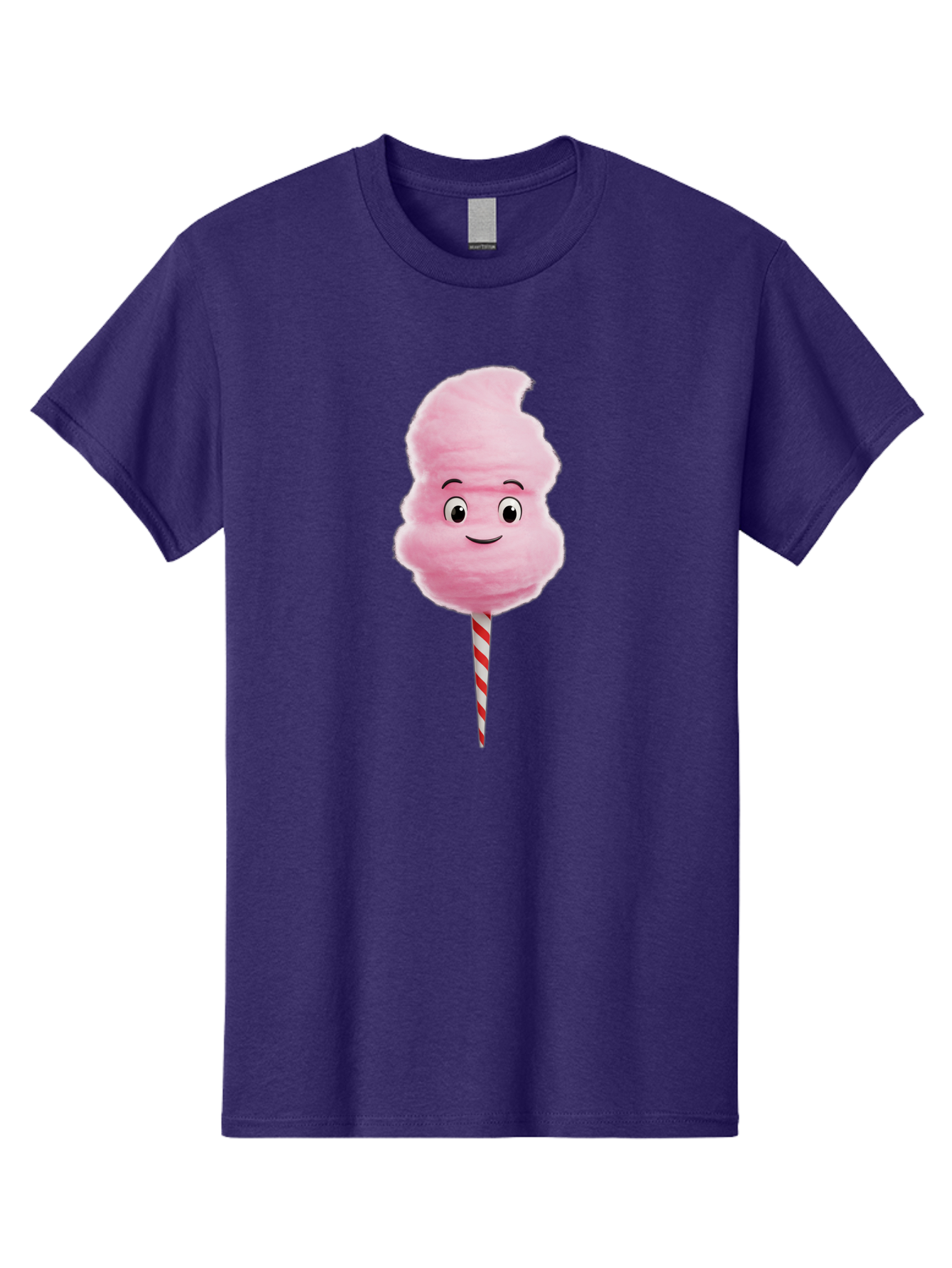 Cotton-Candy-11 Men'S Graphic Tee, 100% Cotton, Comfortable Casual Summer Wear, Machine Washable, Cotton Candy, Sweet Treats, Fluffy Pink Candy, Cartoon Character, Striped Stick, Cartoon Eyes, Smiley Face, Playful Illustration, Bac904