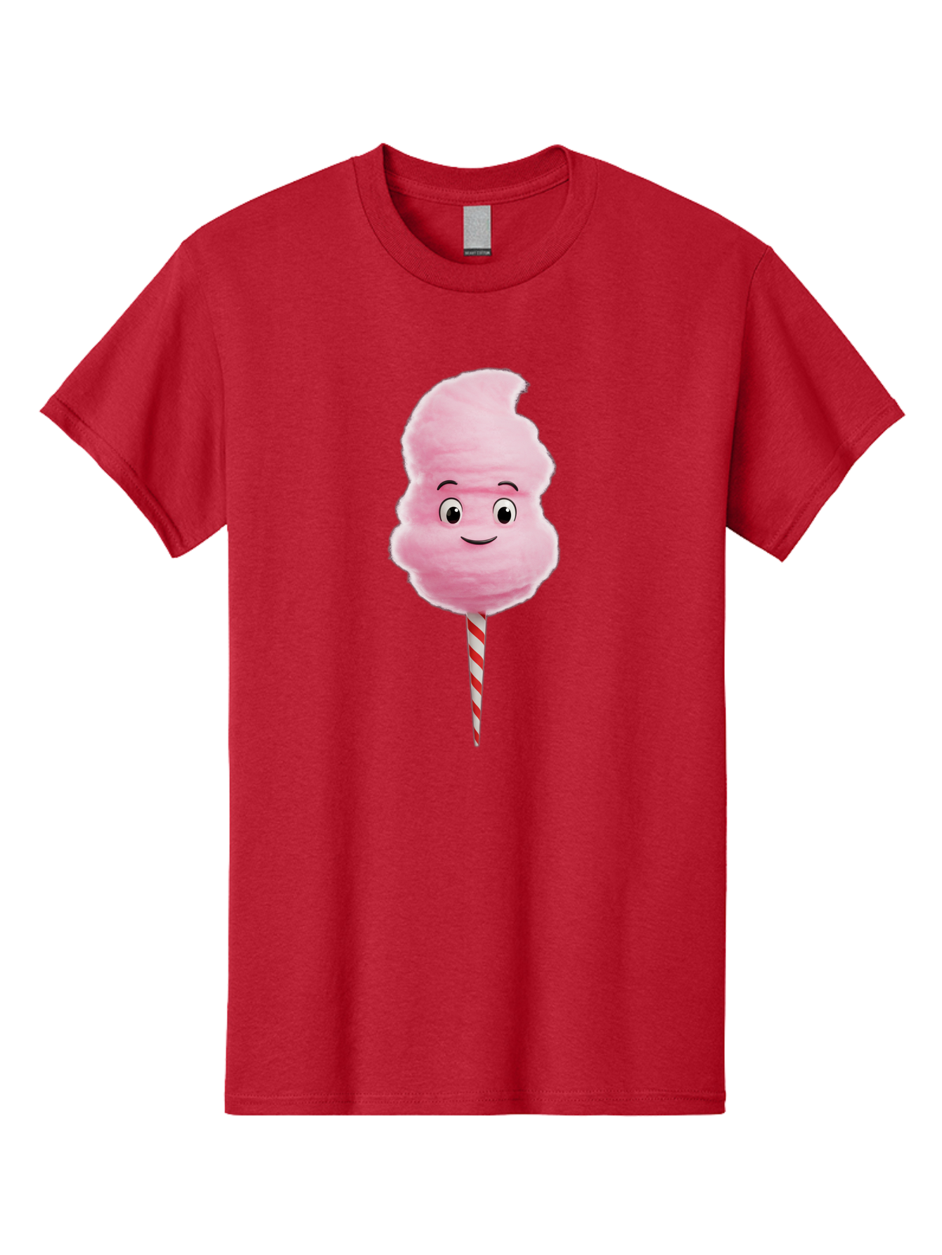 Cotton-Candy-11 Men'S Graphic Tee, 100% Cotton, Comfortable Casual Summer Wear, Machine Washable, Cotton Candy, Sweet Treats, Fluffy Pink Candy, Cartoon Character, Striped Stick, Cartoon Eyes, Smiley Face, Playful Illustration, Bac904