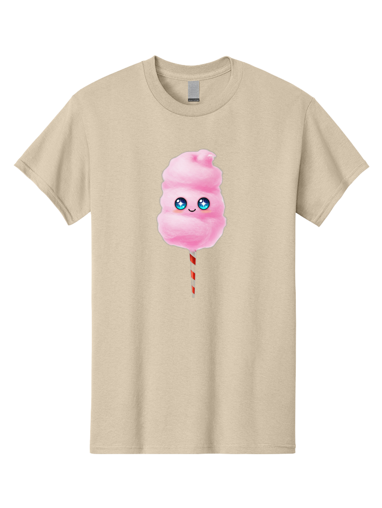 Cotton-Candy-14 Men'S Graphic Tee, 100% Cotton, Comfortable Casual Summer Wear, Machine Washable, Pink Cotton Candy, Cartoon Character, Kawaii, Cute Face, Blue Eyes, Smiley, Sweet Treats, Fluffy, Carnival, Fun, Cartoon Eyes, Adorable, Funfair Bac907