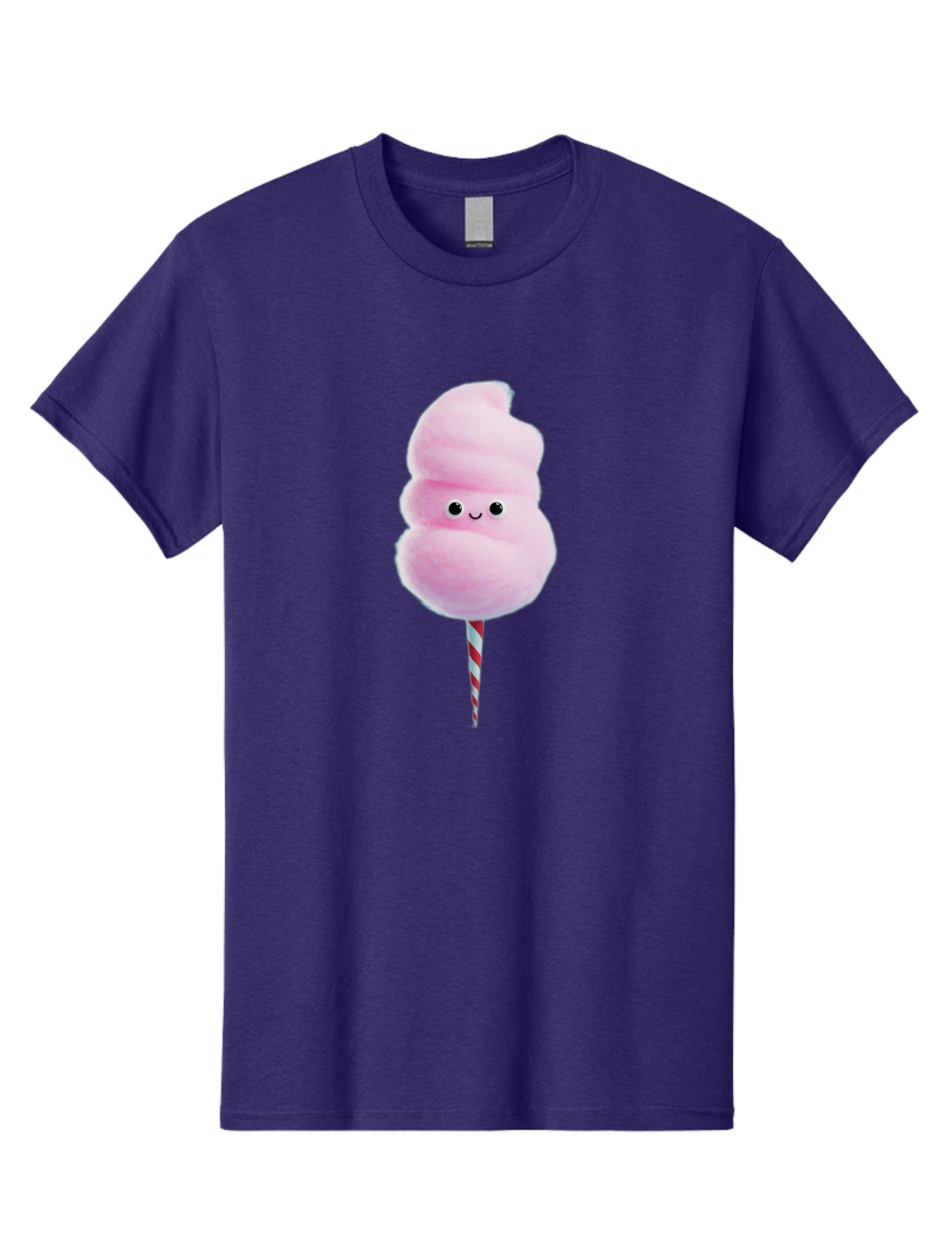 Cotton-Candy-15 Men'S Graphic Tee, 100% Cotton, Comfortable Casual Summer Wear, Machine Washable, Cotton Candy, Sweet Treat, Pastel Pink Color, Smiley Face, Red And White Striped Stick, Fluffy Texture, Cute, Candy, Cartoon Character, Fun, Bac908