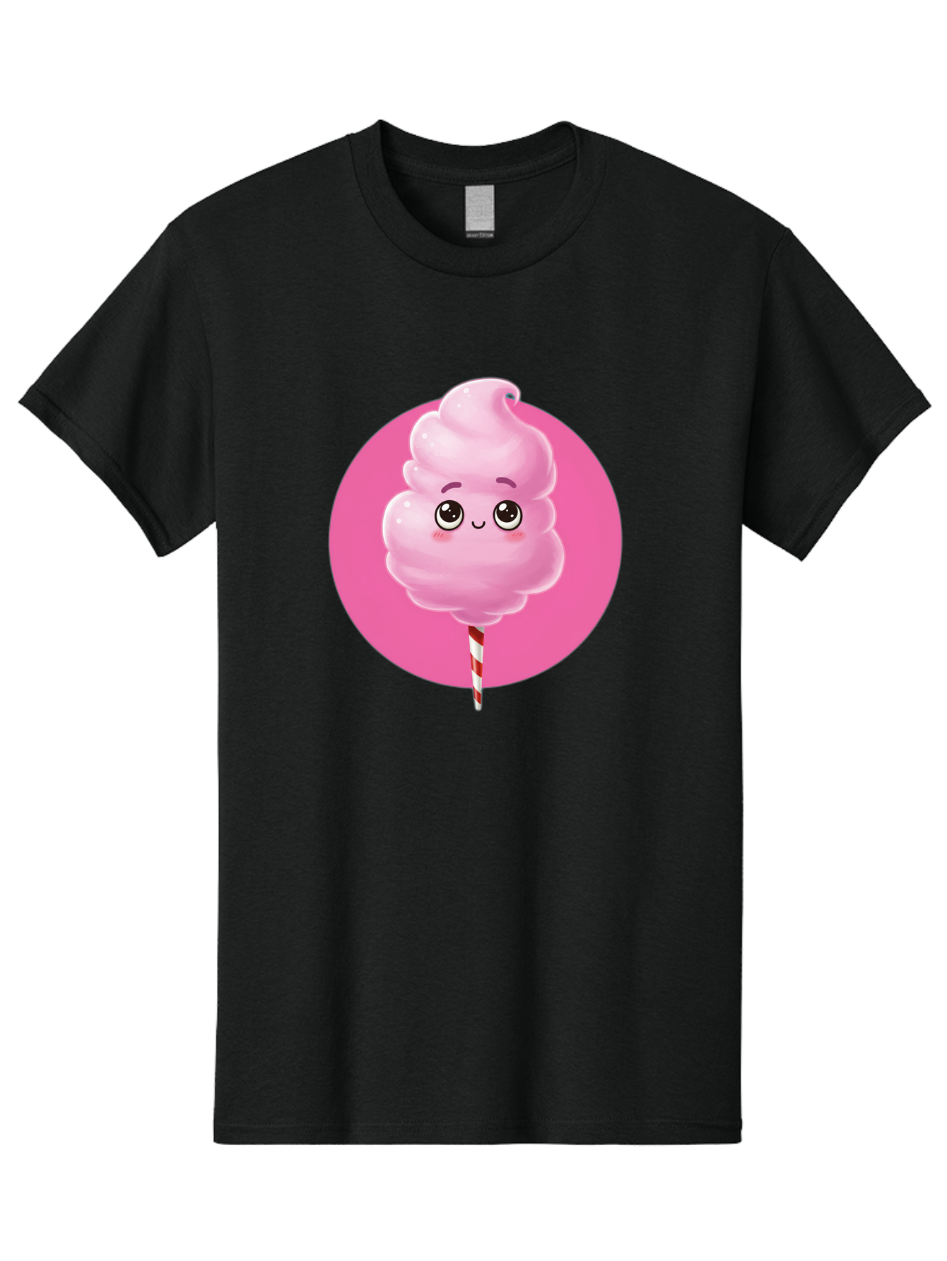 Cotton-Candy-2 Men'S Graphic Tee, 100% Cotton, Comfortable Casual Summer Wear, Machine Washable, Pink Cotton Candy, Sweet Treat, Cartoon Character, Fluffy Candy, Cotton Candy Illustration, Pink Candy, Cute Cartoon, Cartoon Snack, Fun Food, Bac910