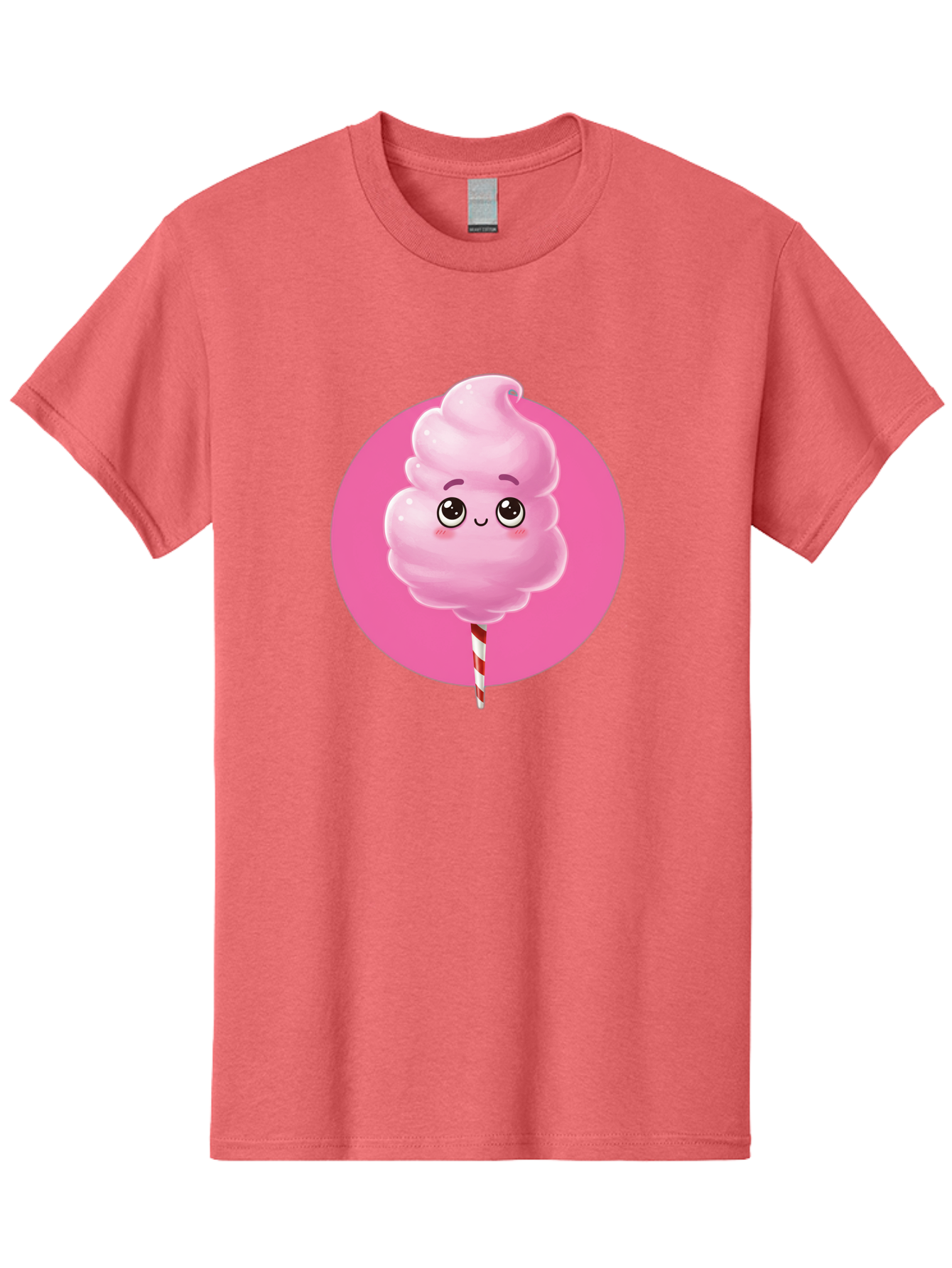 Cotton-Candy-2 Men'S Graphic Tee, 100% Cotton, Comfortable Casual Summer Wear, Machine Washable, Pink Cotton Candy, Sweet Treat, Cartoon Character, Fluffy Candy, Cotton Candy Illustration, Pink Candy, Cute Cartoon, Cartoon Snack, Fun Food, Bac910