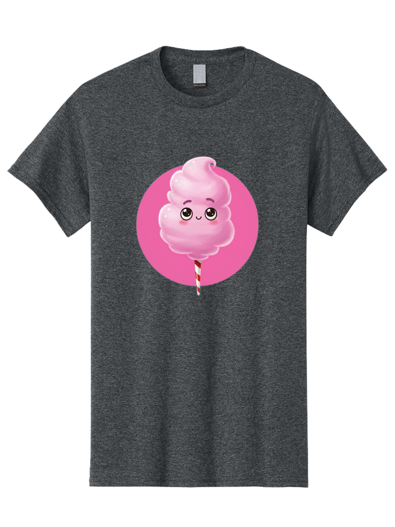 Cotton-Candy-2 Men'S Graphic Tee, 100% Cotton, Comfortable Casual Summer Wear, Machine Washable, Pink Cotton Candy, Sweet Treat, Cartoon Character, Fluffy Candy, Cotton Candy Illustration, Pink Candy, Cute Cartoon, Cartoon Snack, Fun Food, Bac910