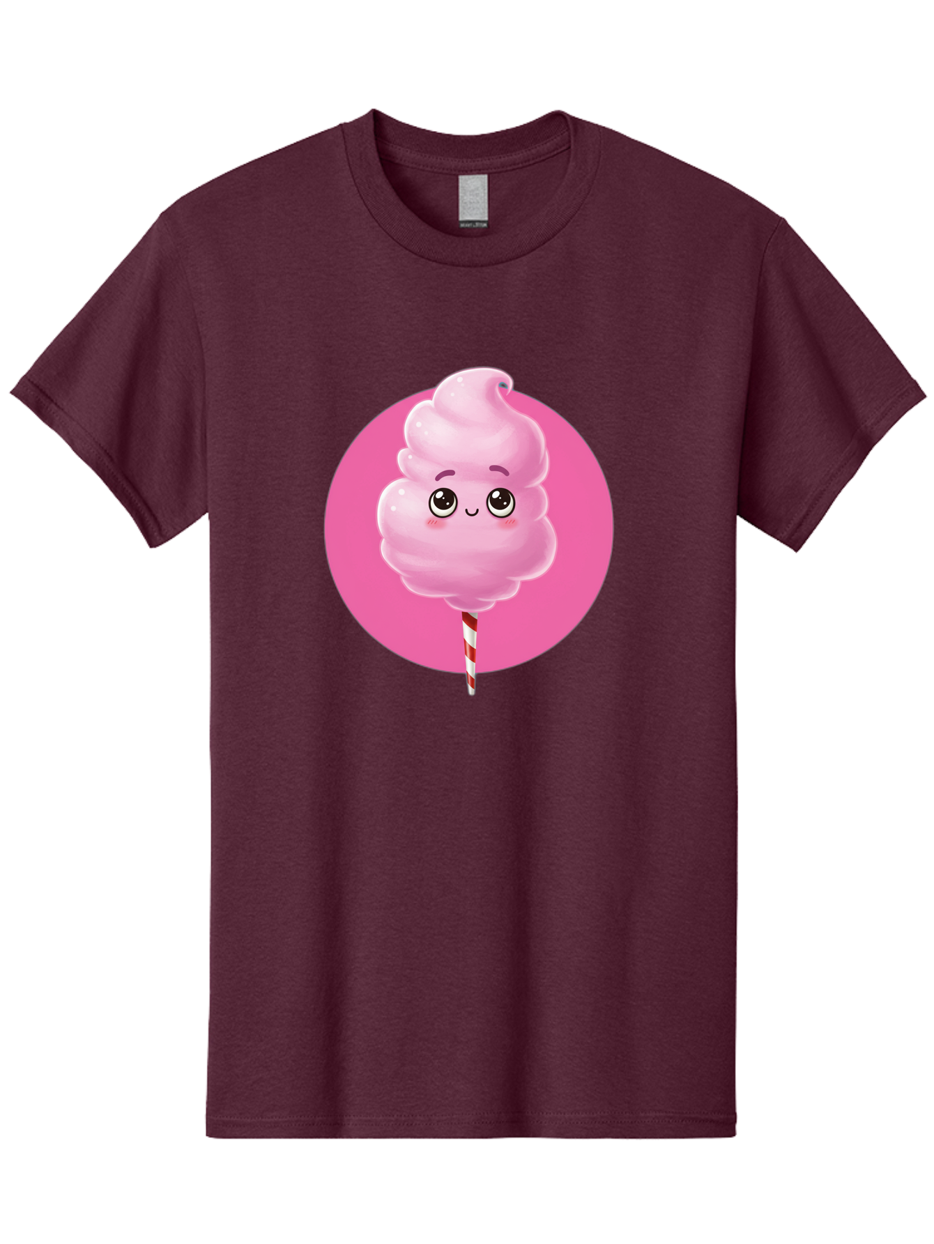 Cotton-Candy-2 Men'S Graphic Tee, 100% Cotton, Comfortable Casual Summer Wear, Machine Washable, Pink Cotton Candy, Sweet Treat, Cartoon Character, Fluffy Candy, Cotton Candy Illustration, Pink Candy, Cute Cartoon, Cartoon Snack, Fun Food, Bac910