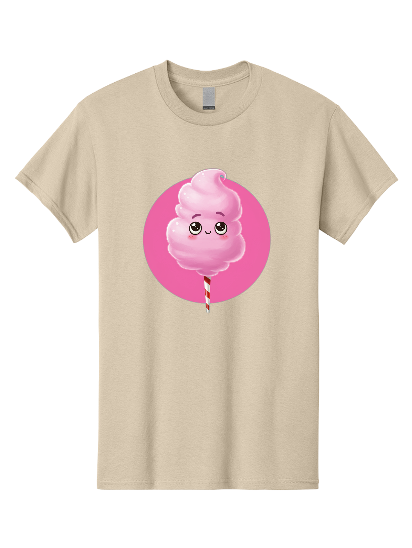 Cotton-Candy-2 Men'S Graphic Tee, 100% Cotton, Comfortable Casual Summer Wear, Machine Washable, Pink Cotton Candy, Sweet Treat, Cartoon Character, Fluffy Candy, Cotton Candy Illustration, Pink Candy, Cute Cartoon, Cartoon Snack, Fun Food, Bac910