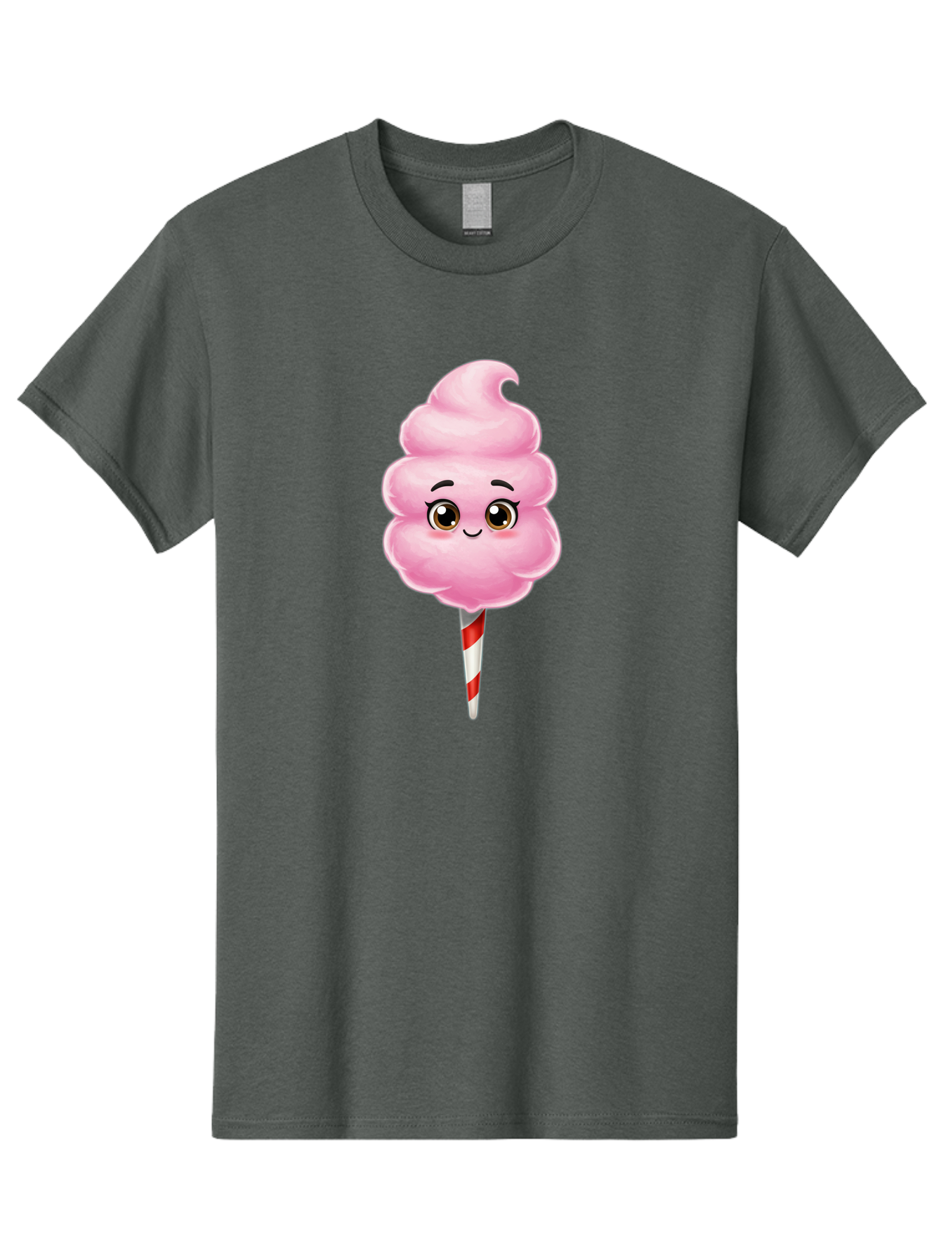 Cotton-Candy-5 Men'S Graphic Tee, 100% Cotton, Comfortable Casual Summer Wear, Machine Washable, Pink Cotton Candy, Smiling Face, Cartoon Character, Sweet Treats, Fun Food, Playful Design, Colorful Graphics, Kawaii Style, Fluffy Texture, Bac913