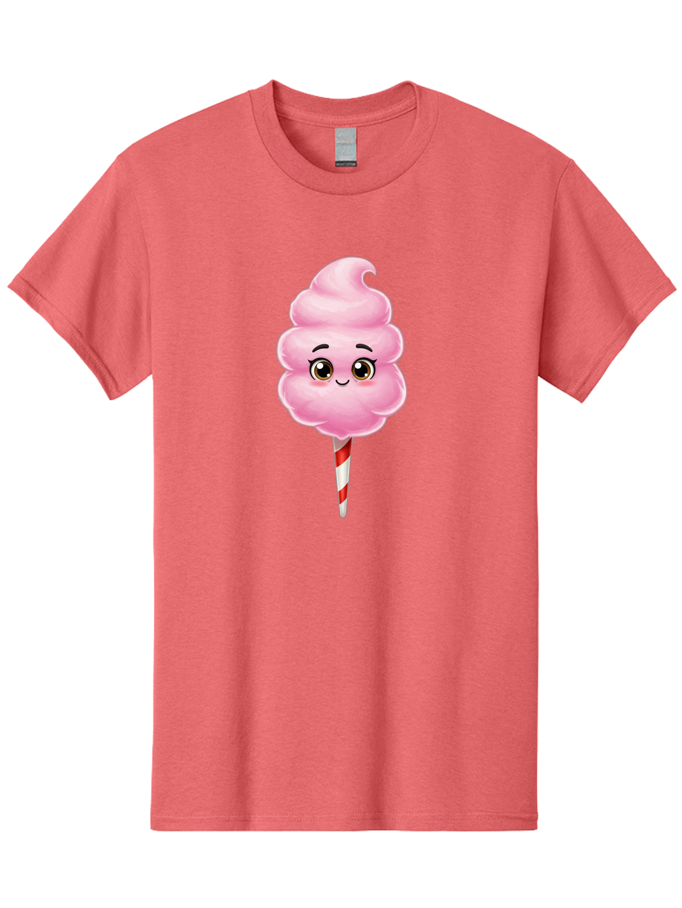 Cotton-Candy-5 Men'S Graphic Tee, 100% Cotton, Comfortable Casual Summer Wear, Machine Washable, Pink Cotton Candy, Smiling Face, Cartoon Character, Sweet Treats, Fun Food, Playful Design, Colorful Graphics, Kawaii Style, Fluffy Texture, Bac913