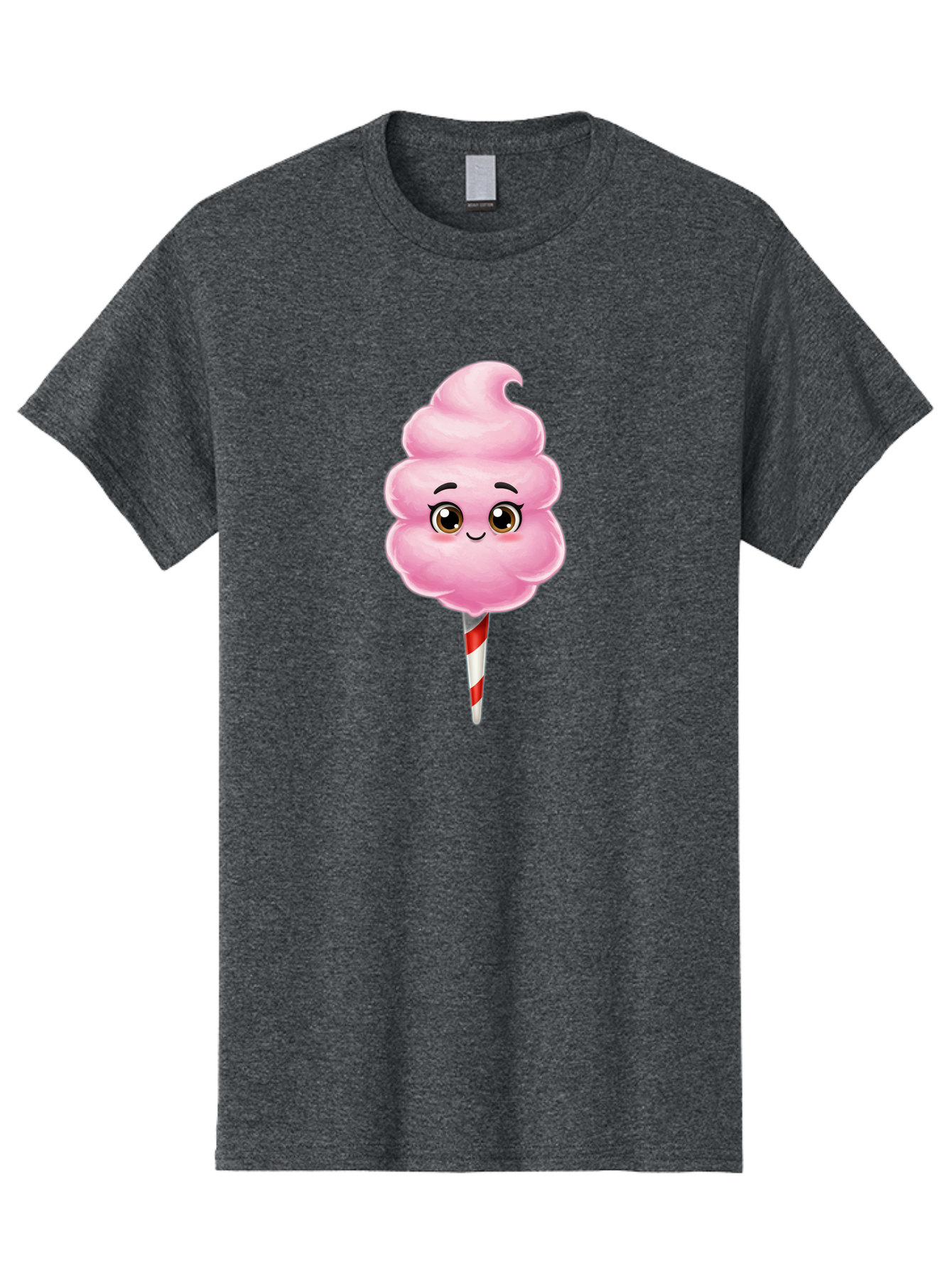 Cotton-Candy-5 Men'S Graphic Tee, 100% Cotton, Comfortable Casual Summer Wear, Machine Washable, Pink Cotton Candy, Smiling Face, Cartoon Character, Sweet Treats, Fun Food, Playful Design, Colorful Graphics, Kawaii Style, Fluffy Texture, Bac913