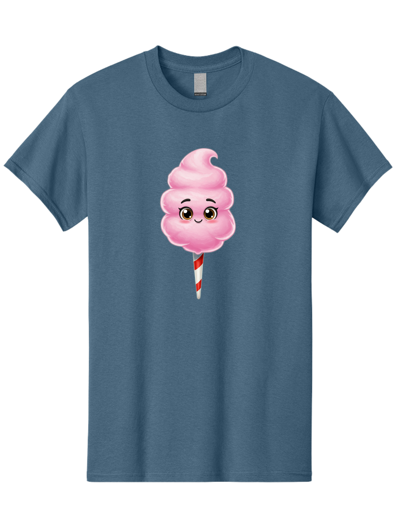 Cotton-Candy-5 Men'S Graphic Tee, 100% Cotton, Comfortable Casual Summer Wear, Machine Washable, Pink Cotton Candy, Smiling Face, Cartoon Character, Sweet Treats, Fun Food, Playful Design, Colorful Graphics, Kawaii Style, Fluffy Texture, Bac913