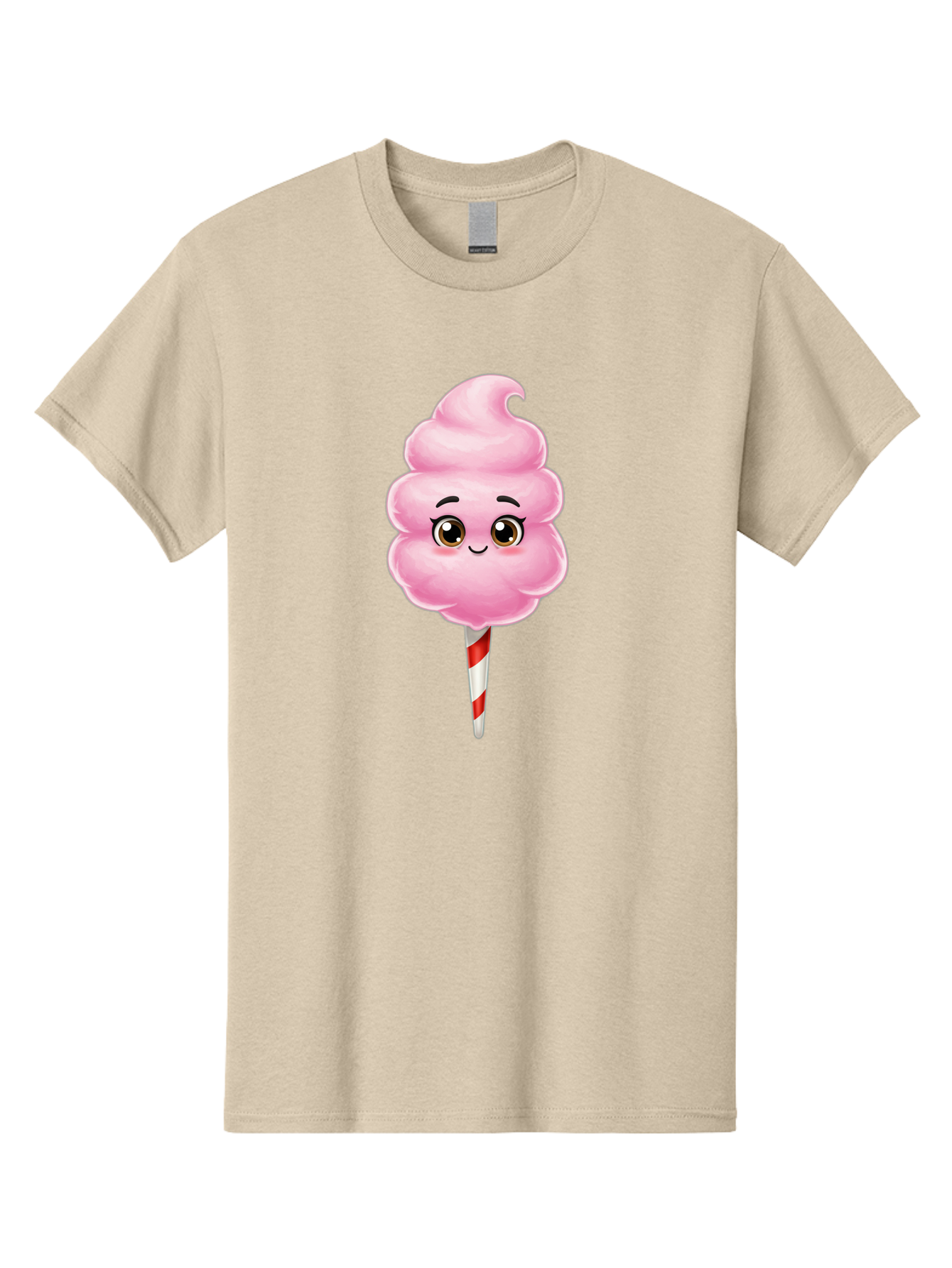 Cotton-Candy-5 Men'S Graphic Tee, 100% Cotton, Comfortable Casual Summer Wear, Machine Washable, Pink Cotton Candy, Smiling Face, Cartoon Character, Sweet Treats, Fun Food, Playful Design, Colorful Graphics, Kawaii Style, Fluffy Texture, Bac913