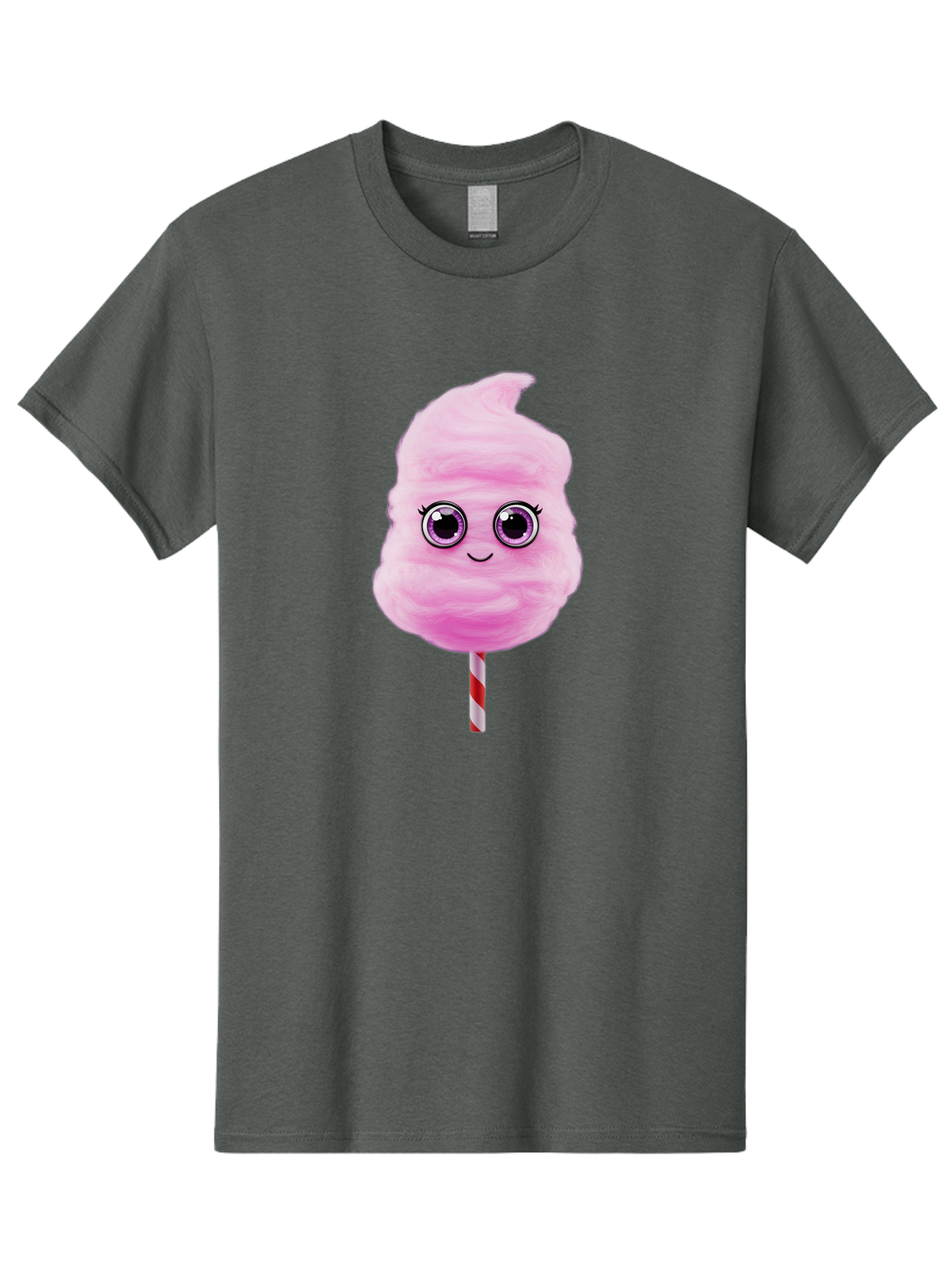 Cotton-Candy-6 Men'S Graphic Tee, 100% Cotton, Comfortable Casual Summer Wear, Machine Washable, Pink Cotton Candy On A Stick, Fluffy Texture, Anthropomorphic Candy, Cute Cartoon Character, Sweet Treats, Carnival Snack, Fun Food, Bac914