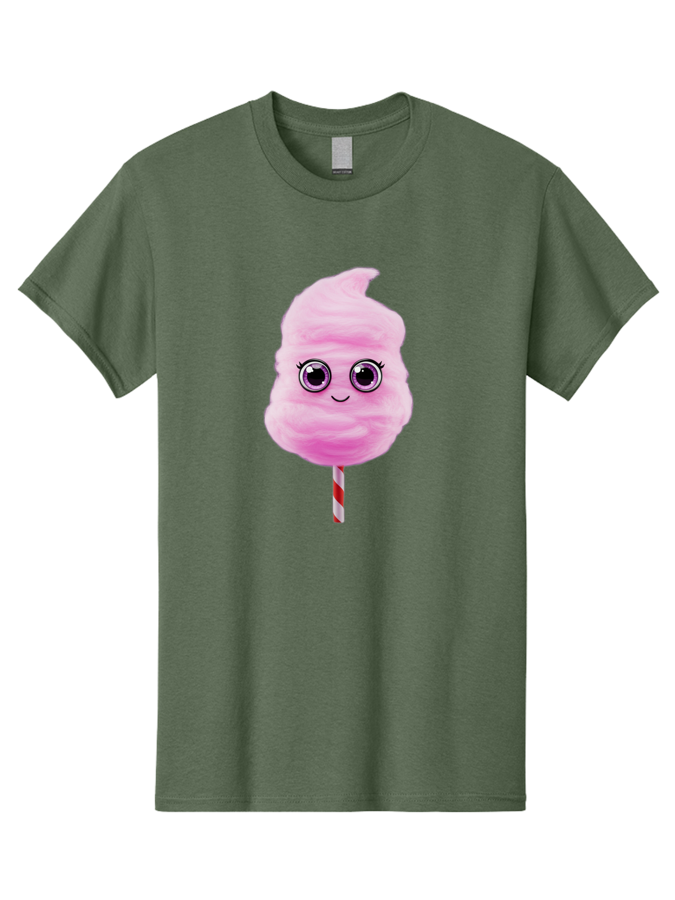 Cotton-Candy-6 Men'S Graphic Tee, 100% Cotton, Comfortable Casual Summer Wear, Machine Washable, Pink Cotton Candy On A Stick, Fluffy Texture, Anthropomorphic Candy, Cute Cartoon Character, Sweet Treats, Carnival Snack, Fun Food, Bac914