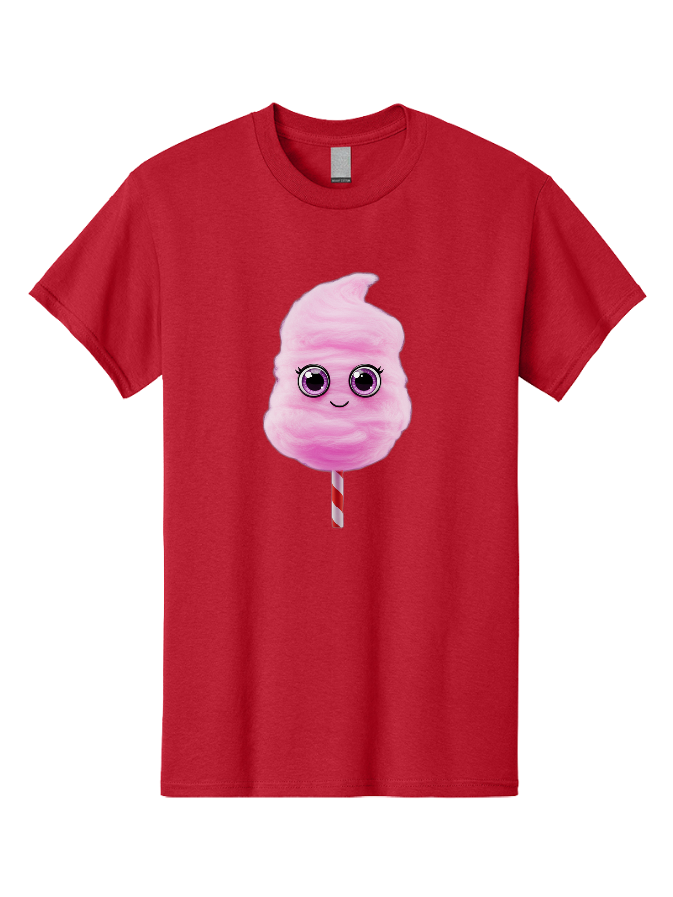 Cotton-Candy-6 Men'S Graphic Tee, 100% Cotton, Comfortable Casual Summer Wear, Machine Washable, Pink Cotton Candy On A Stick, Fluffy Texture, Anthropomorphic Candy, Cute Cartoon Character, Sweet Treats, Carnival Snack, Fun Food, Bac914