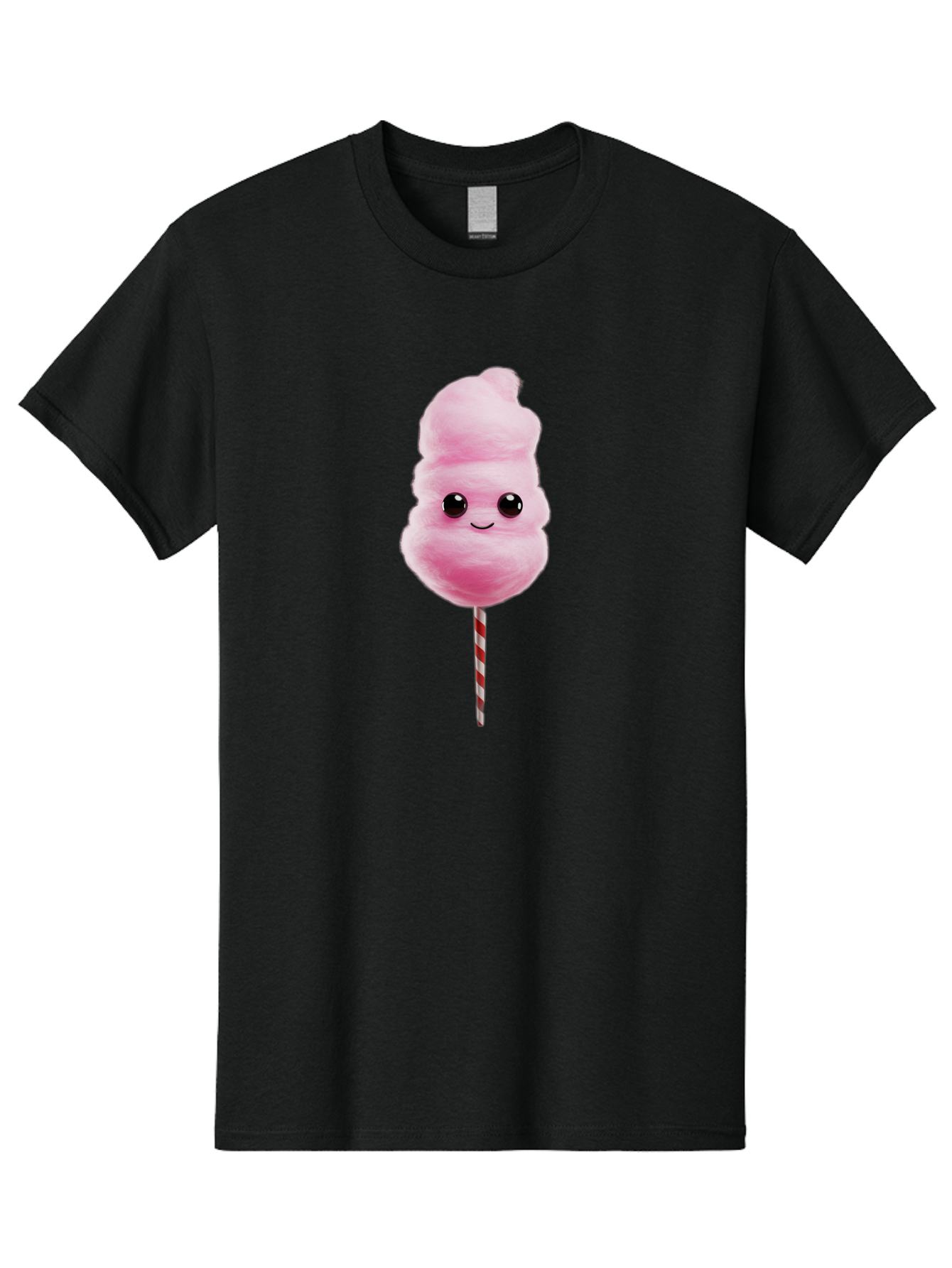 Cotton-Candy-8 Men'S Graphic Tee, 100% Cotton, Comfortable Casual Summer Wear, Machine Washable, Pink Cotton Candy, Cartoon Character, Smiling Face, Sweet Treat, Fluffy Texture, Carnival Delight, Fairground Fun, Children'S Party, Bac916