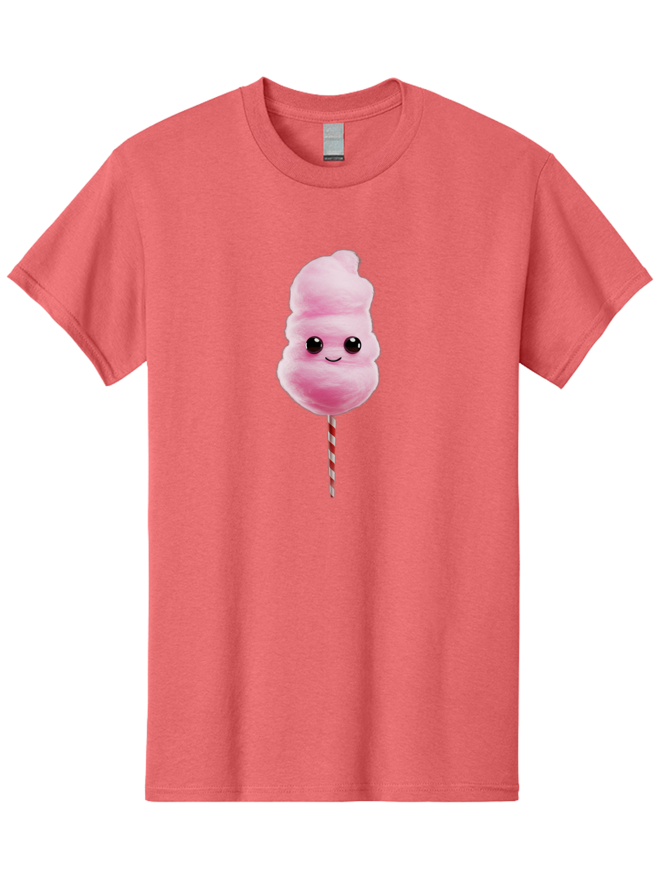 Cotton-Candy-8 Men'S Graphic Tee, 100% Cotton, Comfortable Casual Summer Wear, Machine Washable, Pink Cotton Candy, Cartoon Character, Smiling Face, Sweet Treat, Fluffy Texture, Carnival Delight, Fairground Fun, Children'S Party, Bac916