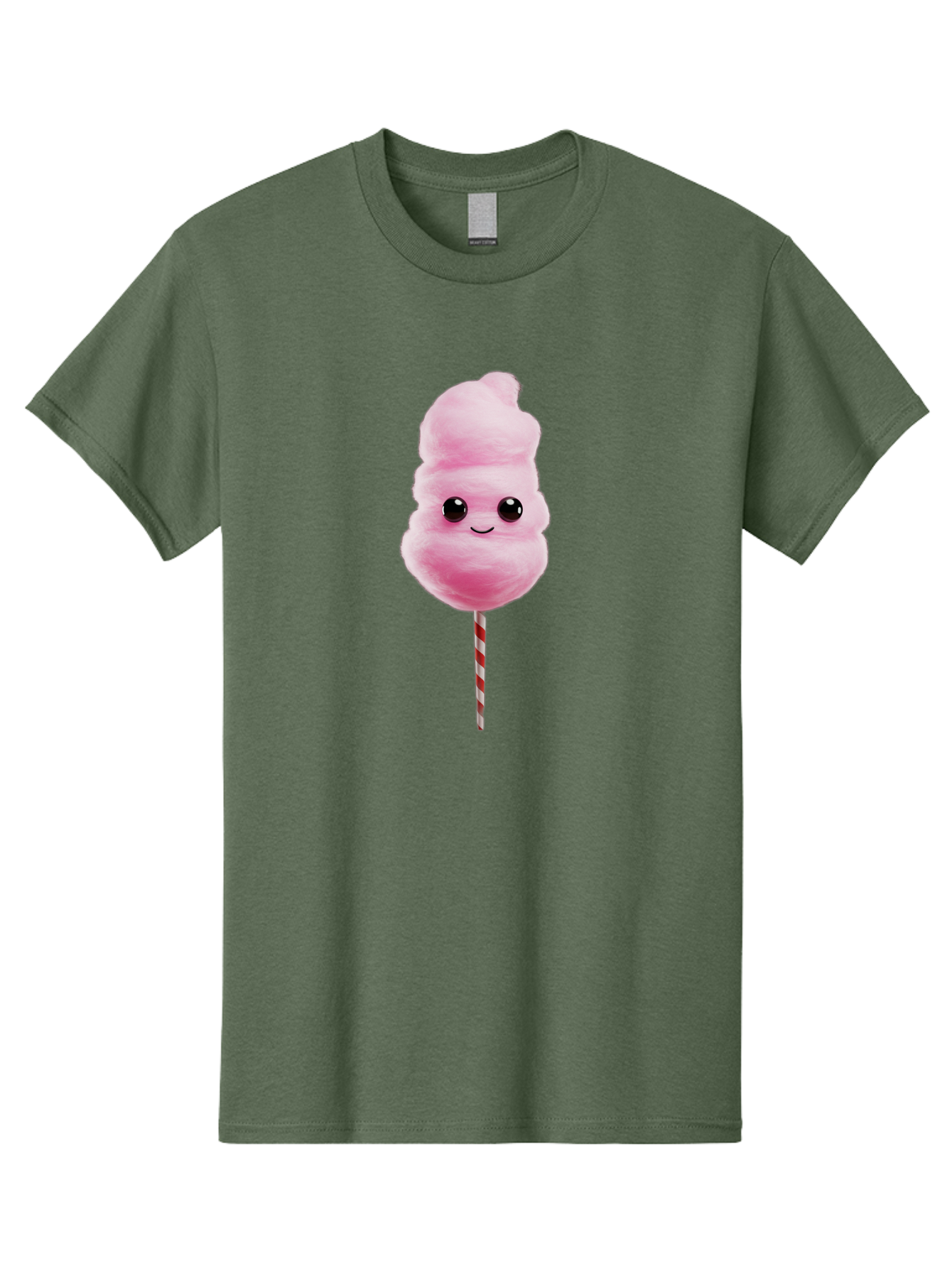 Cotton-Candy-8 Men'S Graphic Tee, 100% Cotton, Comfortable Casual Summer Wear, Machine Washable, Pink Cotton Candy, Cartoon Character, Smiling Face, Sweet Treat, Fluffy Texture, Carnival Delight, Fairground Fun, Children'S Party, Bac916