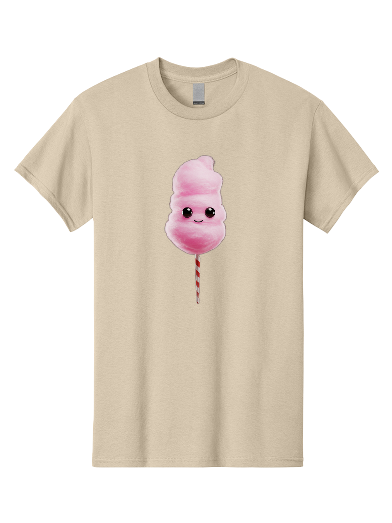 Cotton-Candy-8 Men'S Graphic Tee, 100% Cotton, Comfortable Casual Summer Wear, Machine Washable, Pink Cotton Candy, Cartoon Character, Smiling Face, Sweet Treat, Fluffy Texture, Carnival Delight, Fairground Fun, Children'S Party, Bac916
