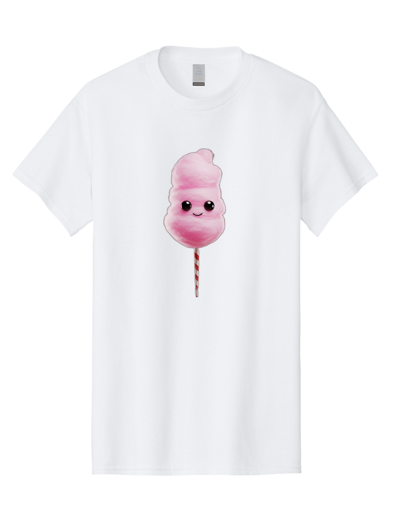 Cotton-Candy-8 Men'S Graphic Tee, 100% Cotton, Comfortable Casual Summer Wear, Machine Washable, Pink Cotton Candy, Cartoon Character, Smiling Face, Sweet Treat, Fluffy Texture, Carnival Delight, Fairground Fun, Children'S Party, Bac916