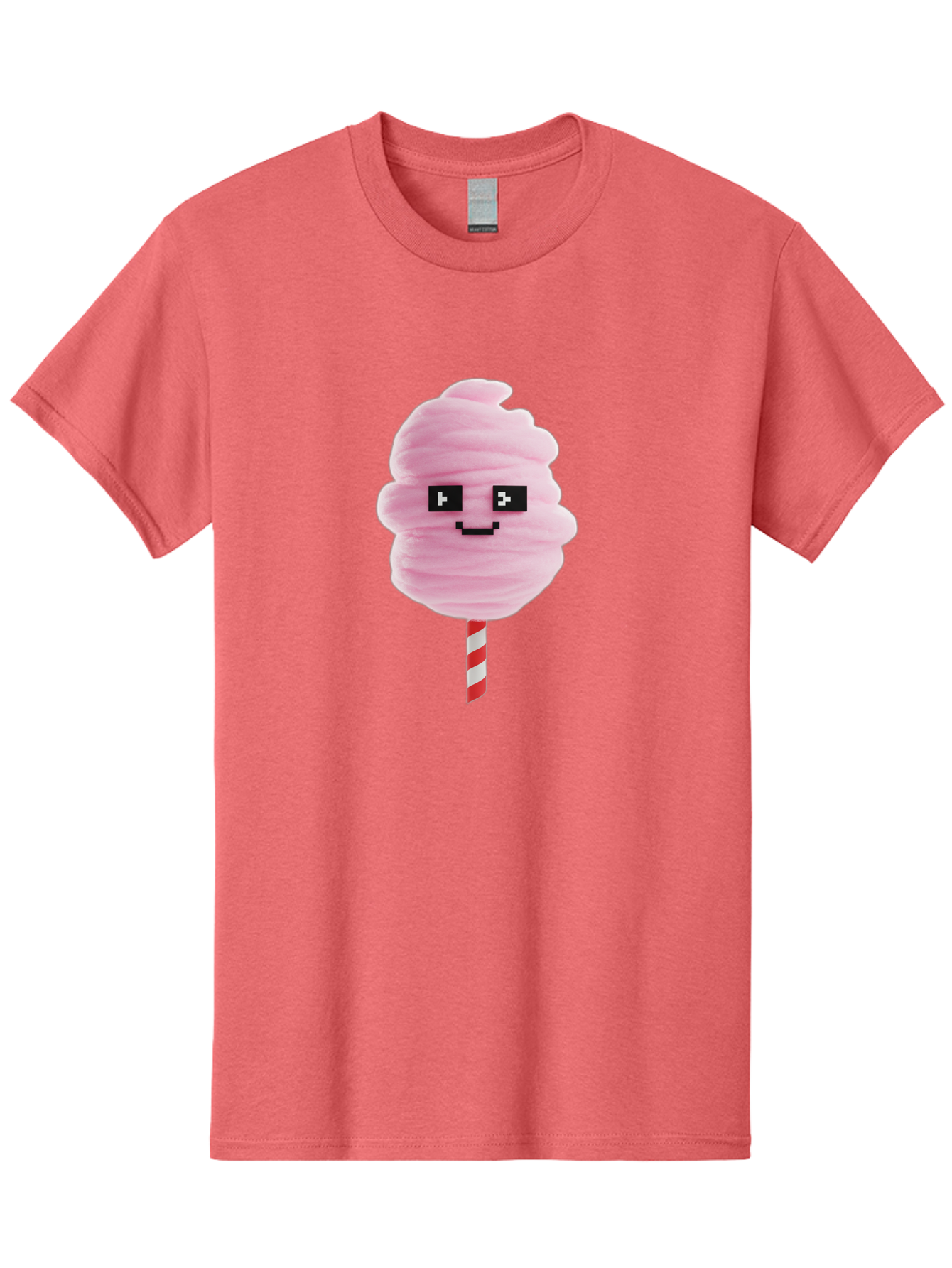 Cotton-Candy-9 Men'S Graphic Tee, 100% Cotton, Comfortable Casual Summer Wear, Machine Washable, Pink Cotton Candy, Sweet Treat, Funfair Snack, Carnival Delight, Sugary Pleasure, Happy Face, Cartoon Style Bac917