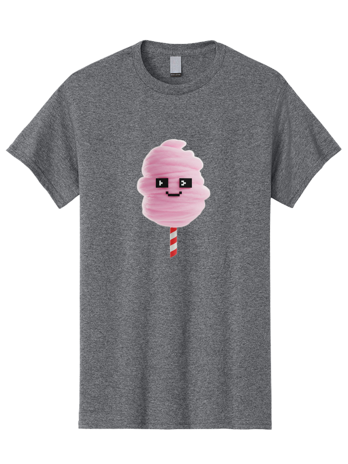 Cotton-Candy-9 Men'S Graphic Tee, 100% Cotton, Comfortable Casual Summer Wear, Machine Washable, Pink Cotton Candy, Sweet Treat, Funfair Snack, Carnival Delight, Sugary Pleasure, Happy Face, Cartoon Style Bac917
