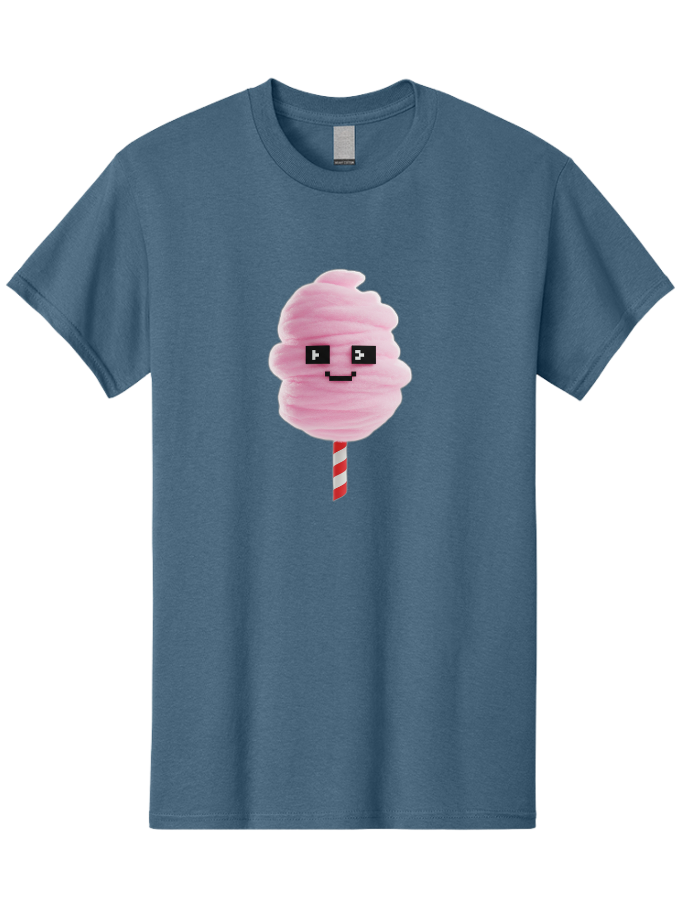 Cotton-Candy-9 Men'S Graphic Tee, 100% Cotton, Comfortable Casual Summer Wear, Machine Washable, Pink Cotton Candy, Sweet Treat, Funfair Snack, Carnival Delight, Sugary Pleasure, Happy Face, Cartoon Style Bac917