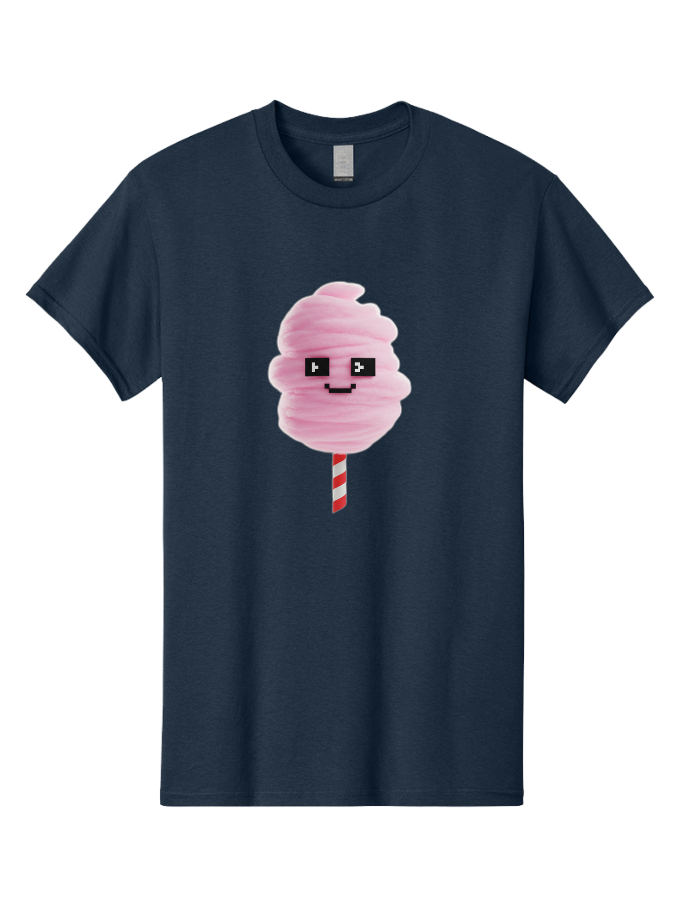 Cotton-Candy-9 Men'S Graphic Tee, 100% Cotton, Comfortable Casual Summer Wear, Machine Washable, Pink Cotton Candy, Sweet Treat, Funfair Snack, Carnival Delight, Sugary Pleasure, Happy Face, Cartoon Style Bac917