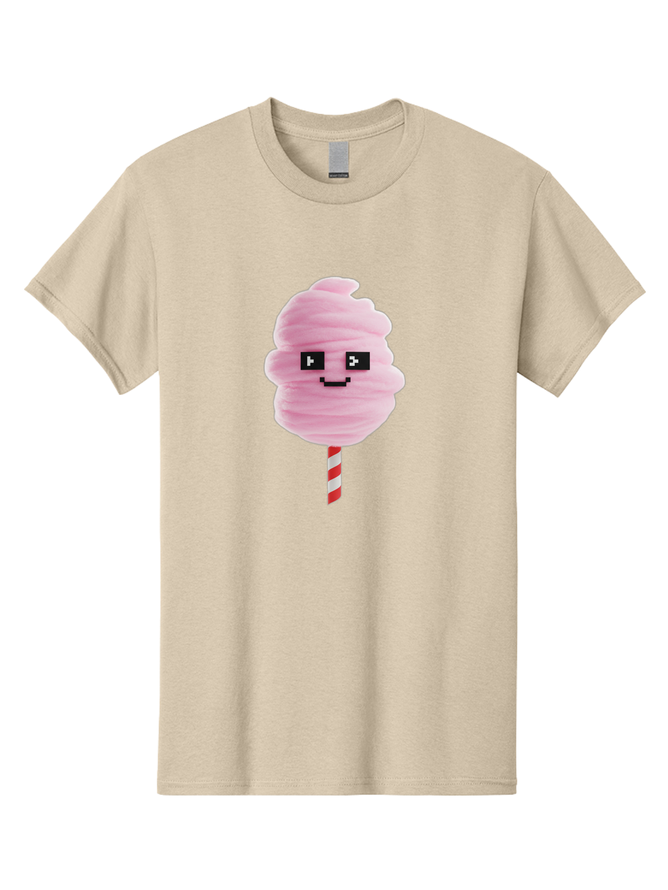Cotton-Candy-9 Men'S Graphic Tee, 100% Cotton, Comfortable Casual Summer Wear, Machine Washable, Pink Cotton Candy, Sweet Treat, Funfair Snack, Carnival Delight, Sugary Pleasure, Happy Face, Cartoon Style Bac917
