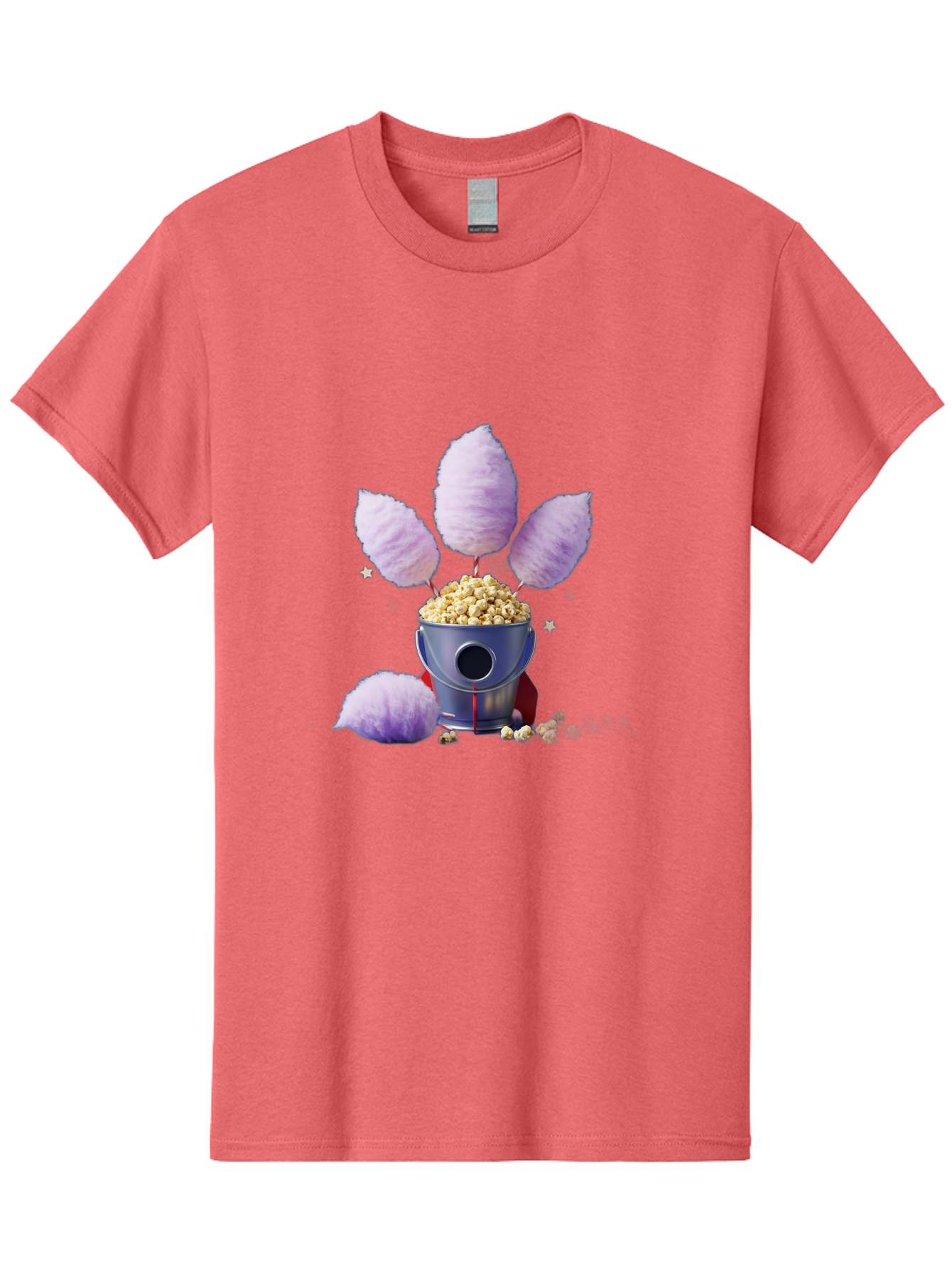 Cotton-Candy-Machine Men'S Graphic Tee, 100% Cotton, Comfortable Casual Summer Wear, Machine Washable, Cotton Candy Machine, Popcorn, Fluffy Treats, Carnival Delights, Sweet Tooth, Fun Snacks, Party Favors, Whimsical Dessert Bac922