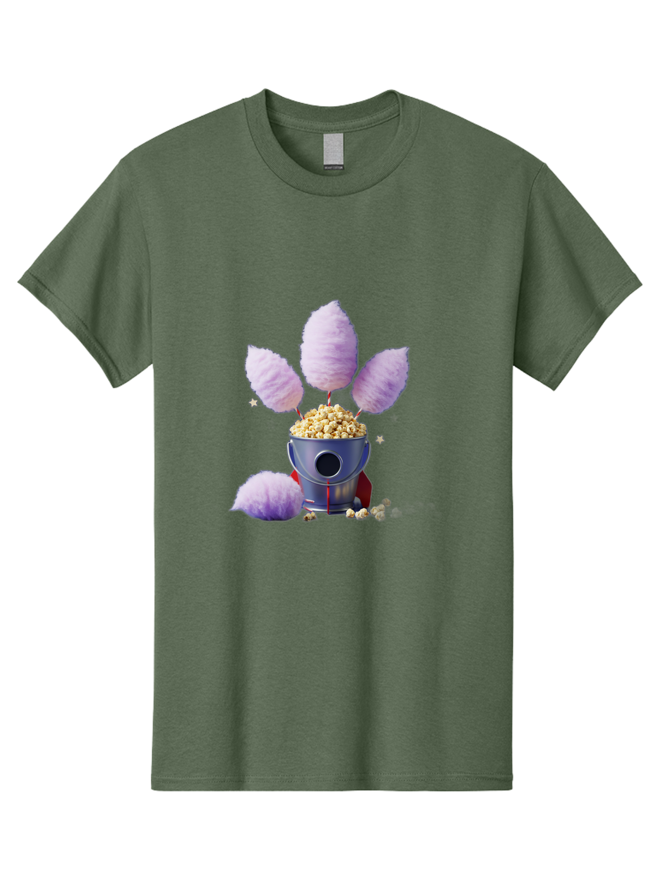 Cotton-Candy-Machine Men'S Graphic Tee, 100% Cotton, Comfortable Casual Summer Wear, Machine Washable, Cotton Candy Machine, Popcorn, Fluffy Treats, Carnival Delights, Sweet Tooth, Fun Snacks, Party Favors, Whimsical Dessert Bac922