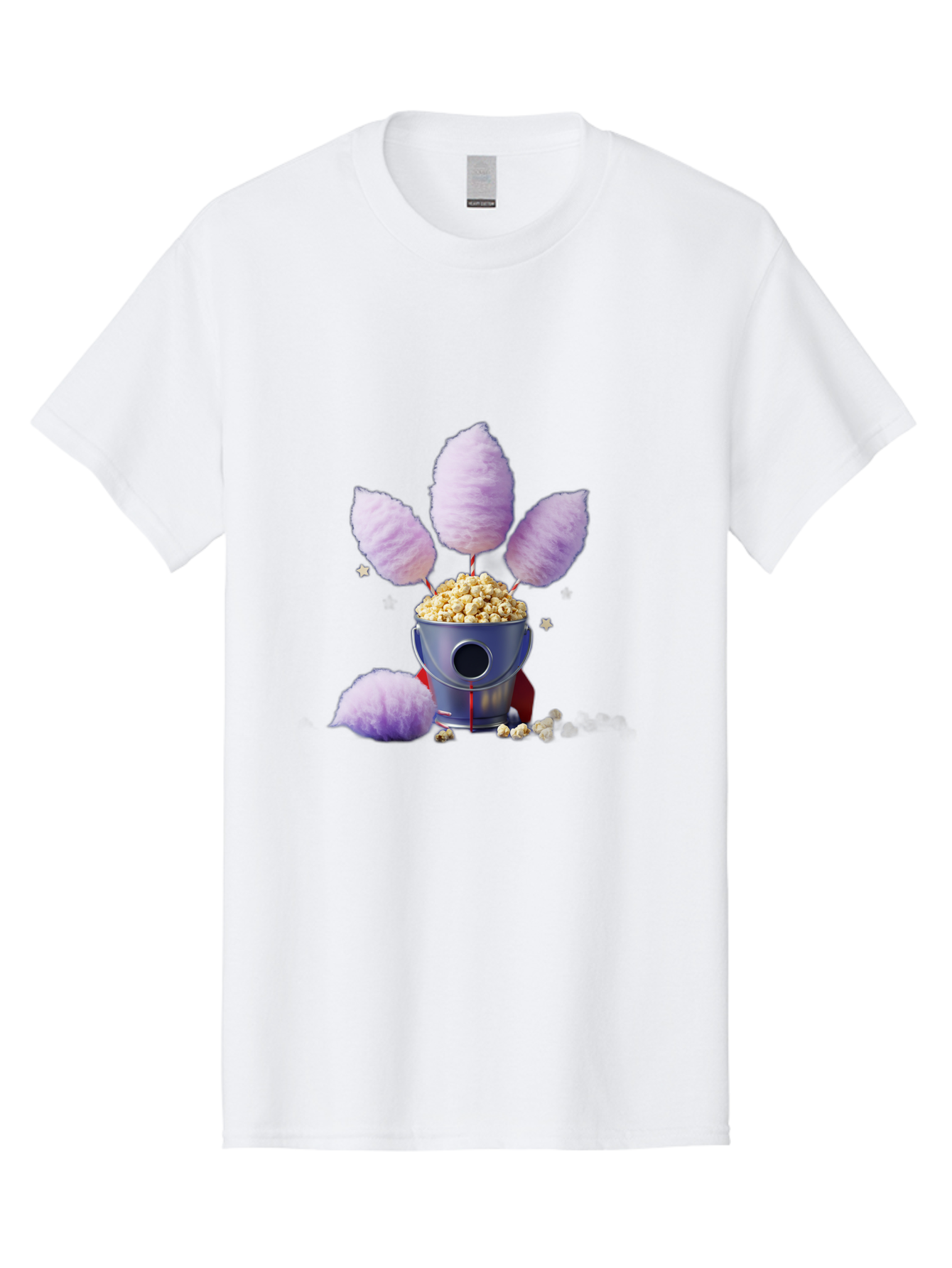 Cotton-Candy-Machine Men'S Graphic Tee, 100% Cotton, Comfortable Casual Summer Wear, Machine Washable, Cotton Candy Machine, Popcorn, Fluffy Treats, Carnival Delights, Sweet Tooth, Fun Snacks, Party Favors, Whimsical Dessert Bac922