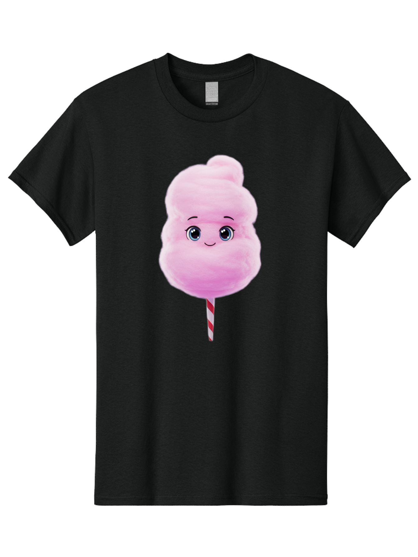 Cotton-Candy Men'S Graphic Tee, 100% Cotton, Comfortable Casual Summer Wear, Machine Washable, Pink Cotton Candy, Cartoon Character, Fluffy Treat, Sweet Snack, Fun Food, Playful Design, Cartoon Style, Fluffy Texture, Cute Face Bac923