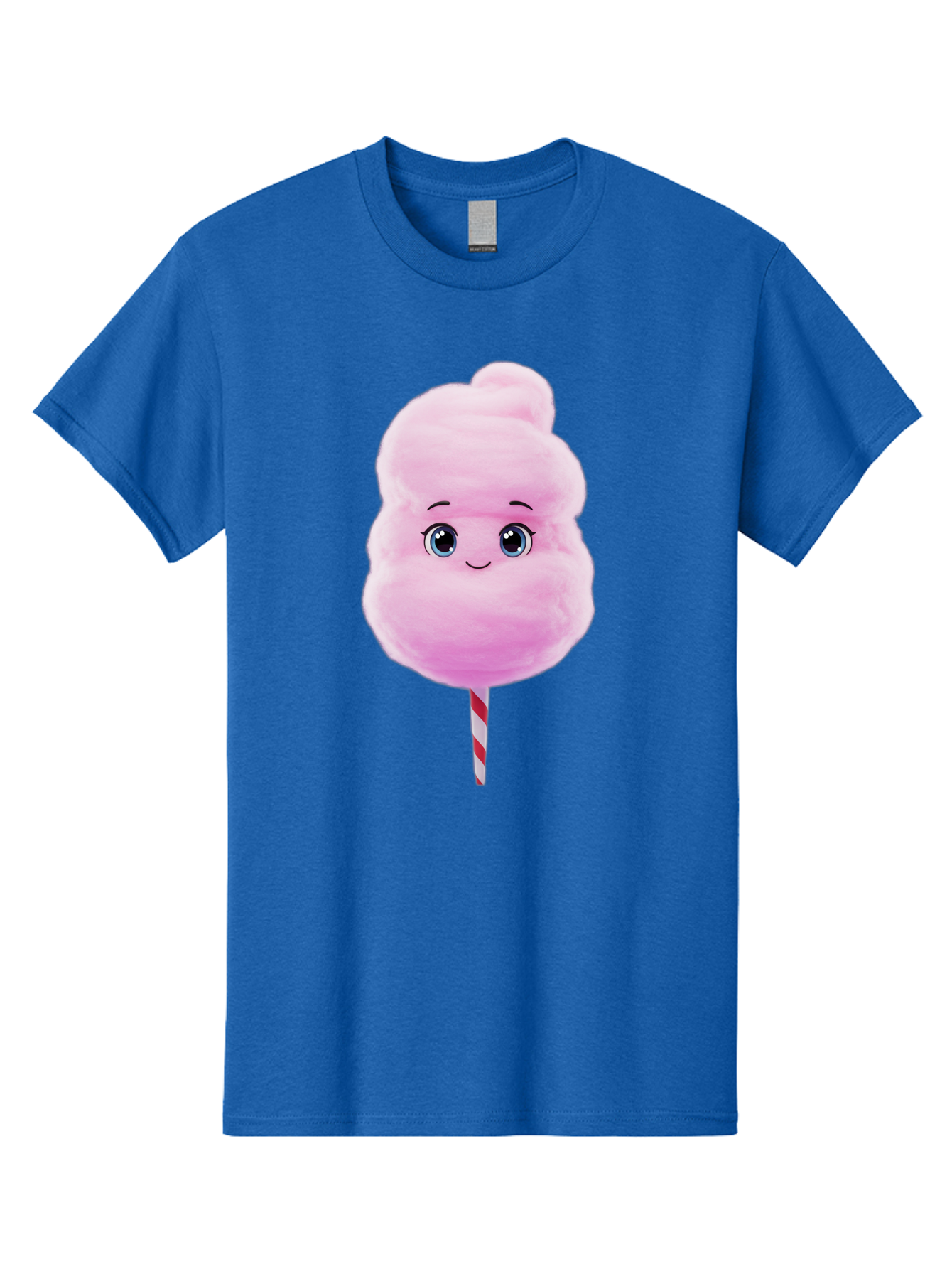 Cotton-Candy Men'S Graphic Tee, 100% Cotton, Comfortable Casual Summer Wear, Machine Washable, Pink Cotton Candy, Cartoon Character, Fluffy Treat, Sweet Snack, Fun Food, Playful Design, Cartoon Style, Fluffy Texture, Cute Face Bac923