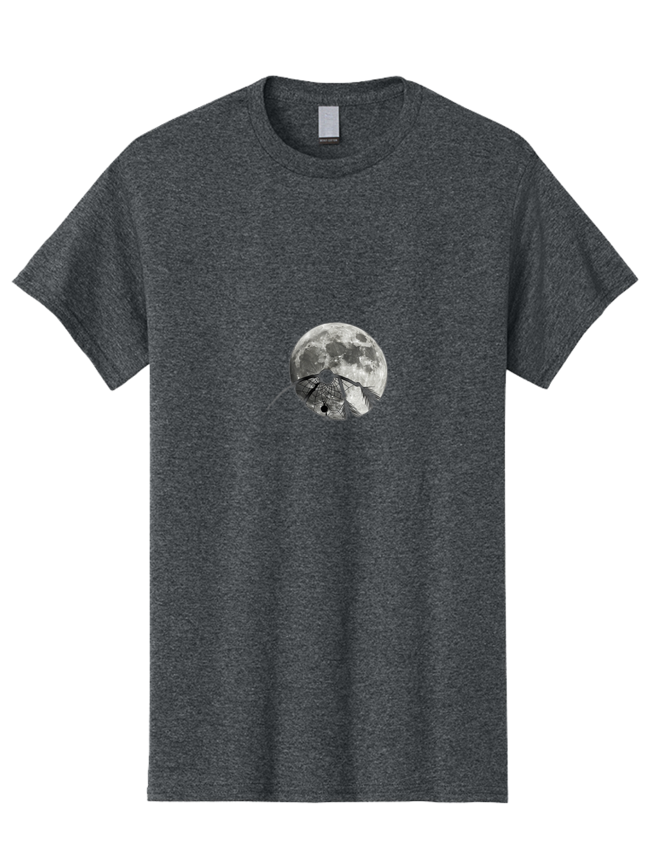 Cracked-Moon Men'S Graphic Tee, 100% Cotton, Comfortable Casual Summer Wear, Machine Washable, Horseshoe Crab Silhouette, Moonlit Night, Lunar Background, Ocean Creature, Wildlife Illustration, Marine Life, Nocturnal Animal, Abstract Art Bac925