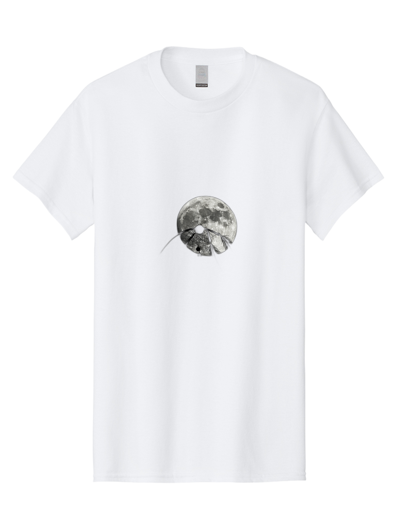 Cracked-Moon Men'S Graphic Tee, 100% Cotton, Comfortable Casual Summer Wear, Machine Washable, Horseshoe Crab Silhouette, Moonlit Night, Lunar Background, Ocean Creature, Wildlife Illustration, Marine Life, Nocturnal Animal, Abstract Art Bac925
