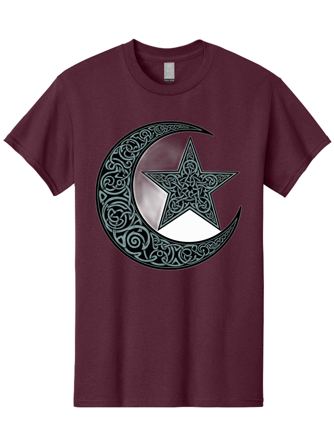 Crescent-Moon-Star Men'S Graphic Tee, 100% Cotton, Comfortable Casual Summer Wear, Machine Washable, Crescent Moon, Star Symbol, Islamic Symbol, Arabic Art, Intricate Designs, Ornate Patterns, Cultural Heritage, Islamic Art, Bac933