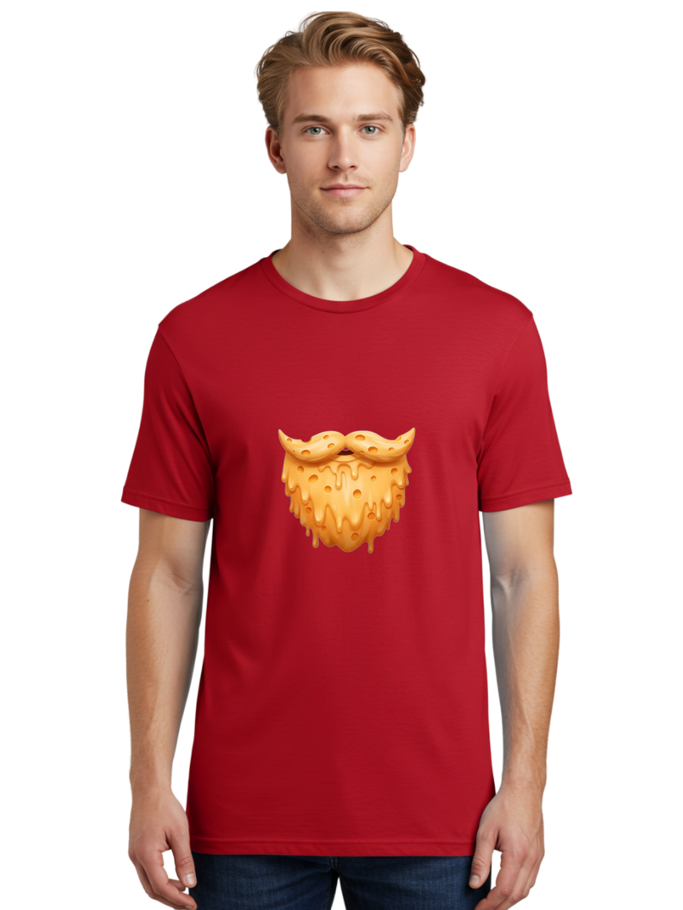 Croissant-With-Mustache Men'S Graphic Tee, 100% Cotton, Comfortable Casual Summer Wear, Machine Washable, Doughnut With Mustache, Sweet Treats, Baked Goods, Quirky Humor, Funny Faces, Dessert Lovers, Creative Food Art, Playful Graphics Bac936
