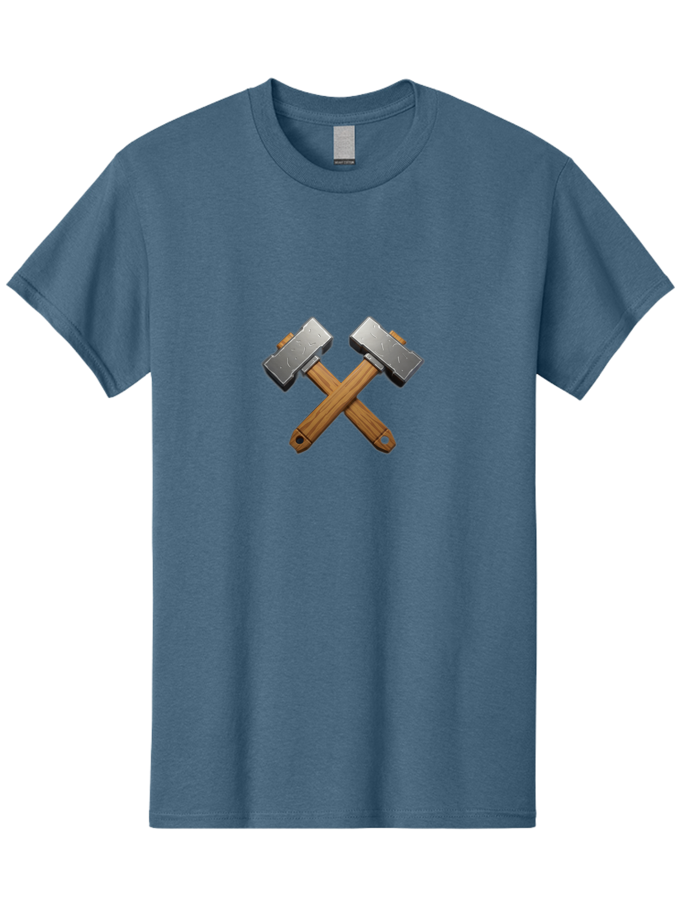 Crossed-Hammers Men'S Graphic Tee, 100% Cotton, Comfortable Casual Summer Wear, Machine Washable, Crossed Hammers, Hammer Icon, Diy Tools, Crafting Symbol, Workshop Essentials, Industrial Design, Wooden Handles, Metal Heads, Toolset Bac939