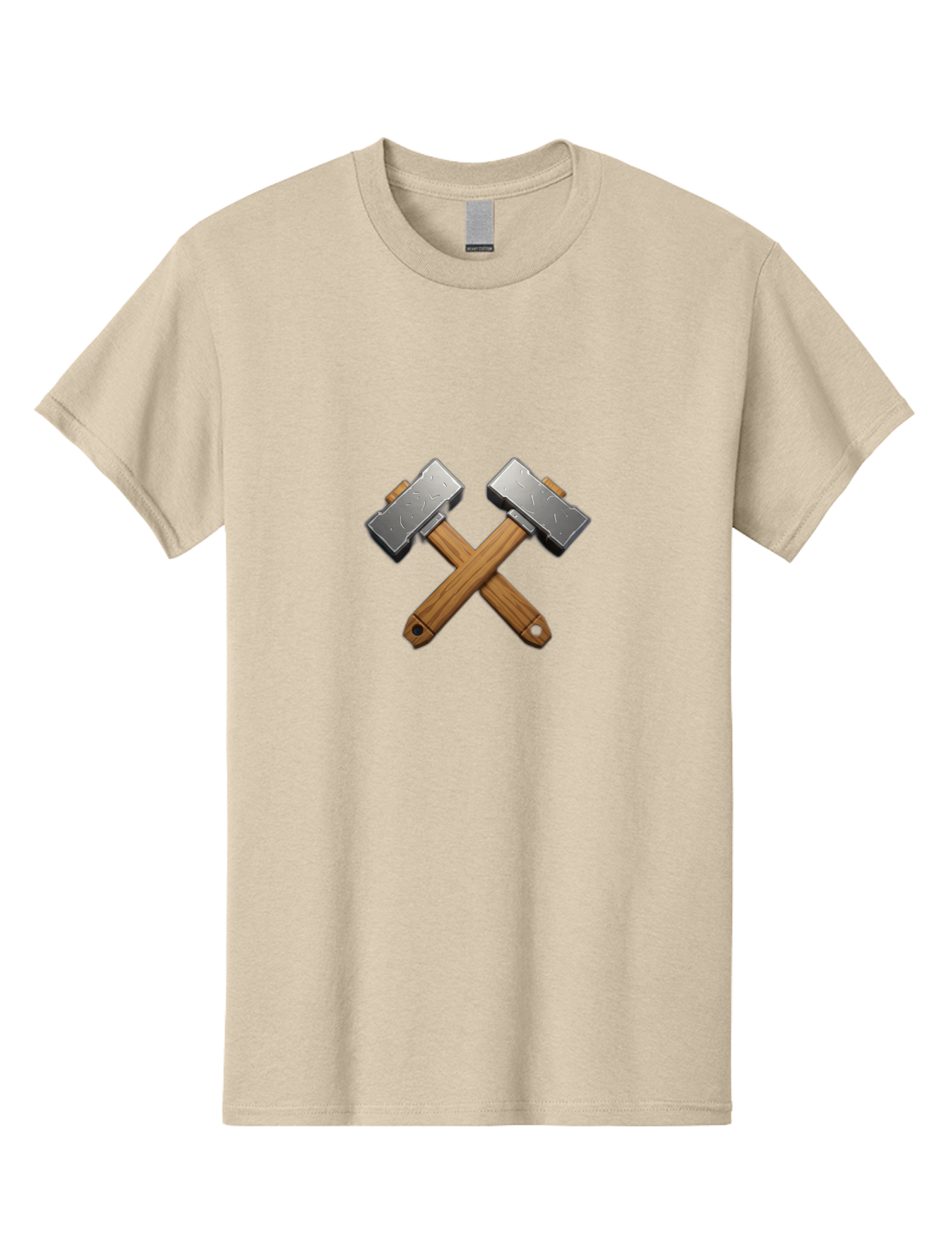 Crossed-Hammers Men'S Graphic Tee, 100% Cotton, Comfortable Casual Summer Wear, Machine Washable, Crossed Hammers, Hammer Icon, Diy Tools, Crafting Symbol, Workshop Essentials, Industrial Design, Wooden Handles, Metal Heads, Toolset Bac939