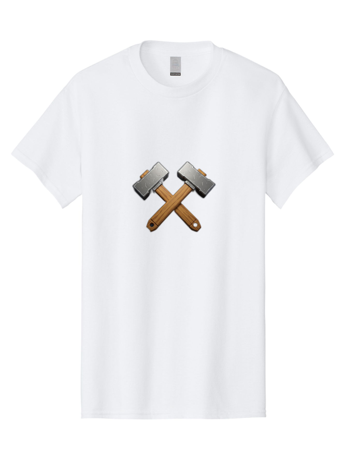 Crossed-Hammers Men'S Graphic Tee, 100% Cotton, Comfortable Casual Summer Wear, Machine Washable, Crossed Hammers, Hammer Icon, Diy Tools, Crafting Symbol, Workshop Essentials, Industrial Design, Wooden Handles, Metal Heads, Toolset Bac939