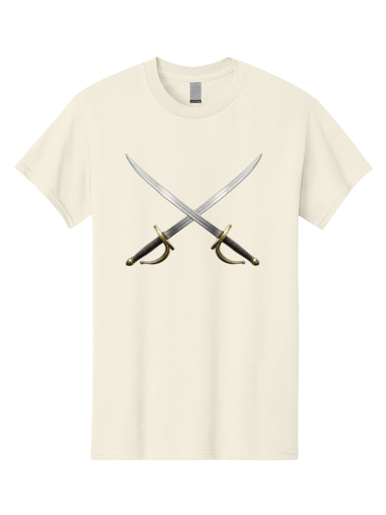 Crossed-Swords Men'S Graphic Tee, 100% Cotton, Comfortable Casual Summer Wear, Machine Washable, Crossed Swords, Sword Fight, Medieval Weapons, Historical Swords, Battle Ready, Sharp Blades, Metal Swords, Historical Warfare, Sword Duel Bac944