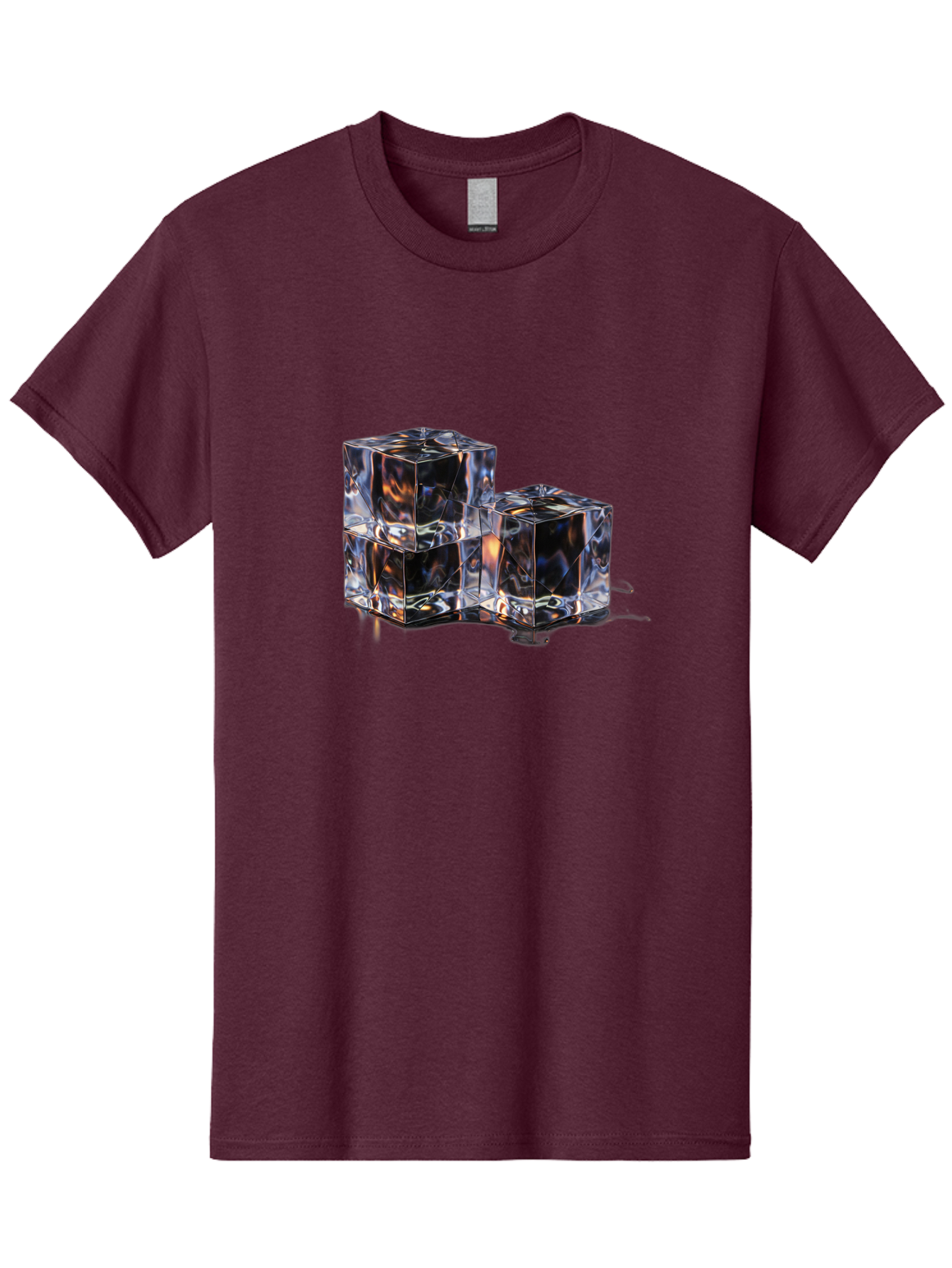 Crystal-Cubes Men'S Graphic Tee, 100% Cotton, Comfortable Casual Summer Wear, Machine Washable, Glass Cubes, Transparent Decor, Modern Lighting, Cube-Shaped Lamp, Minimalist Design, Contemporary Style, Sleek Furniture, Geometric Shapes Bac950