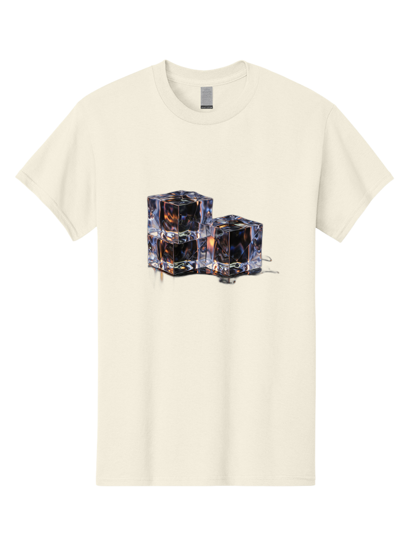 Crystal-Cubes Men'S Graphic Tee, 100% Cotton, Comfortable Casual Summer Wear, Machine Washable, Glass Cubes, Transparent Decor, Modern Lighting, Cube-Shaped Lamp, Minimalist Design, Contemporary Style, Sleek Furniture, Geometric Shapes Bac950